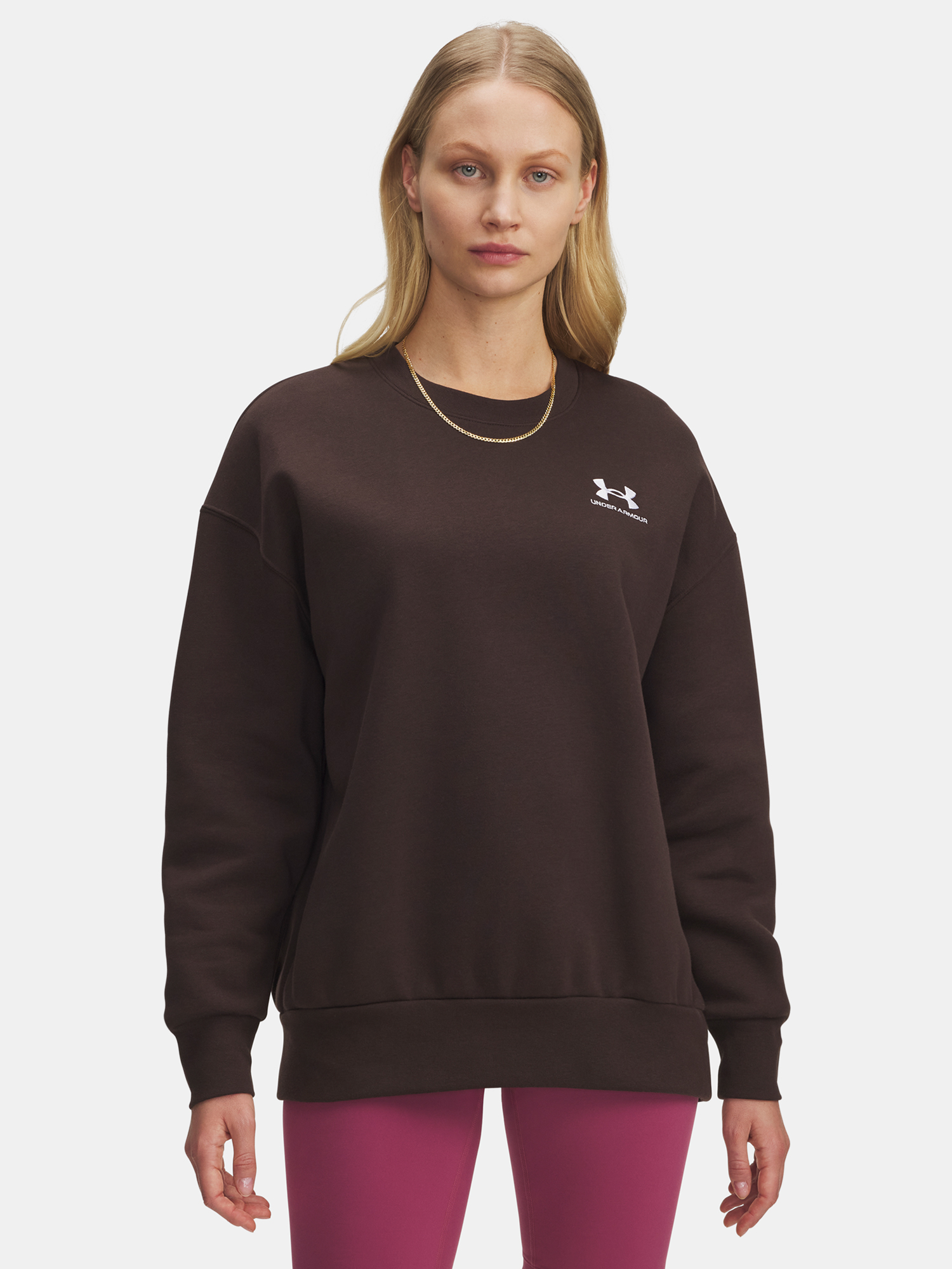Under Armour UA Icon Fleece OS Crew-BRN Women's Sweatshirt - Women's