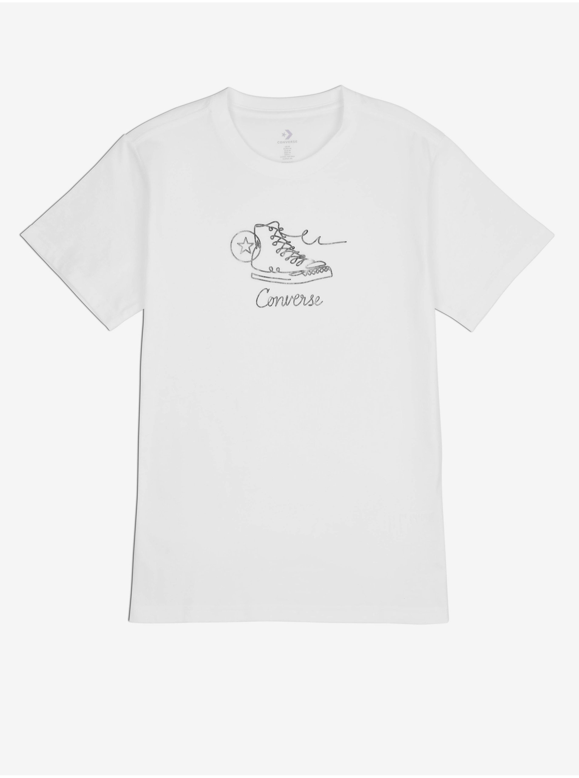 Levně Bílé dámské tričko Converse - Dámské