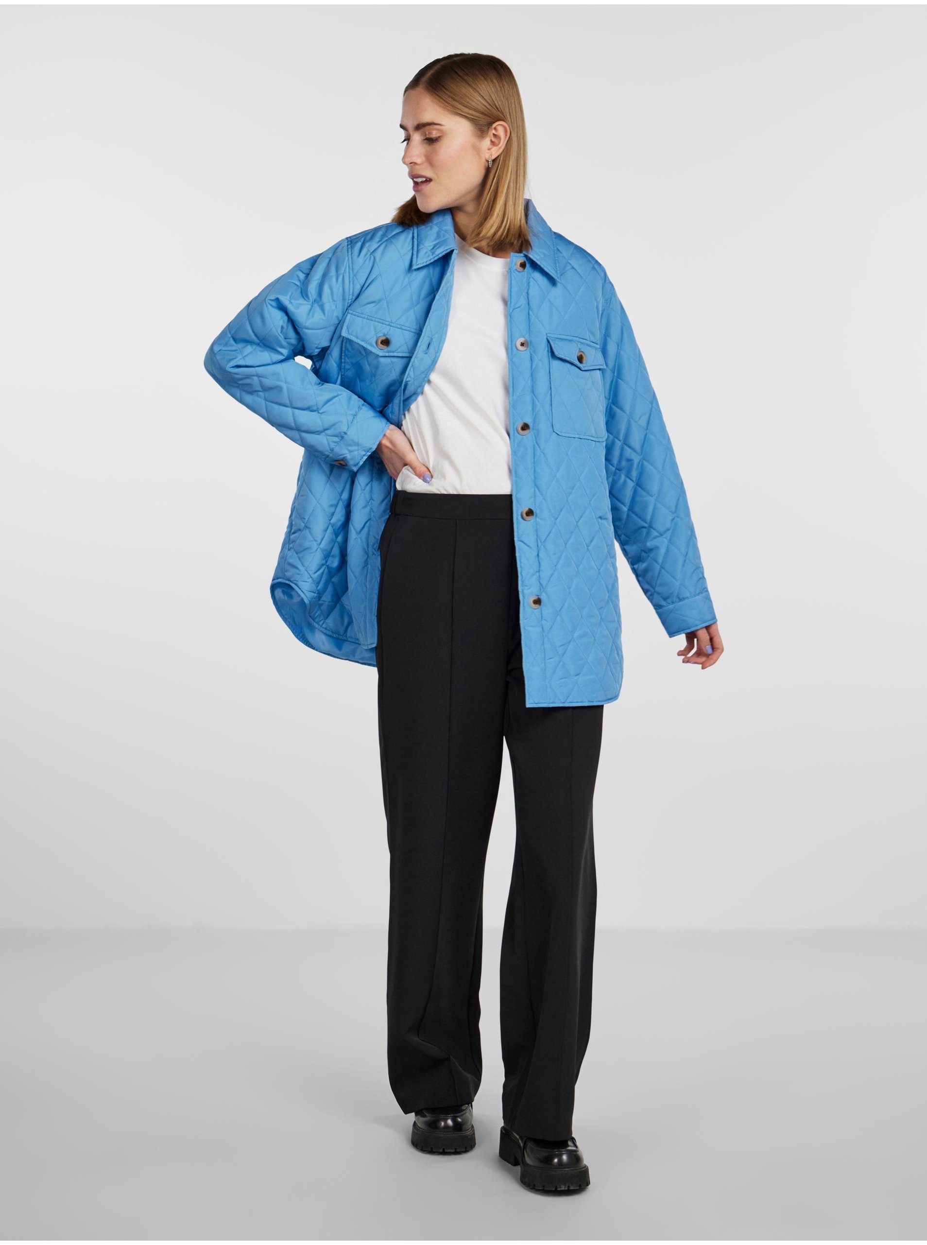 Jachete subtire pentru femei Pieces - albastru