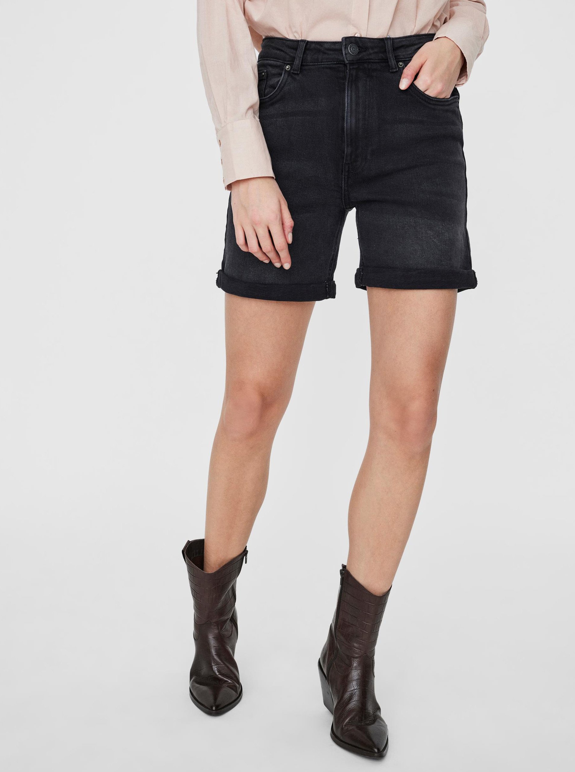 Černé džínové kraťasy VERO MODA Joana - Dámské