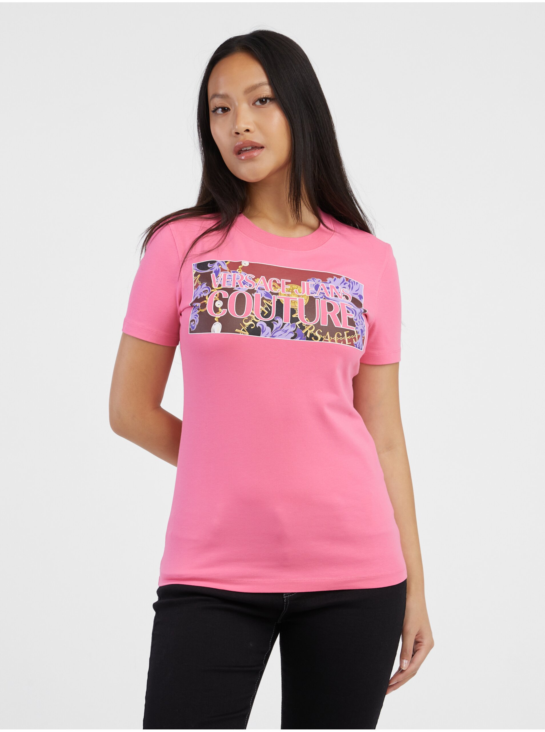 Pink Versace Jeans Couture Women's T-Shirt - Women