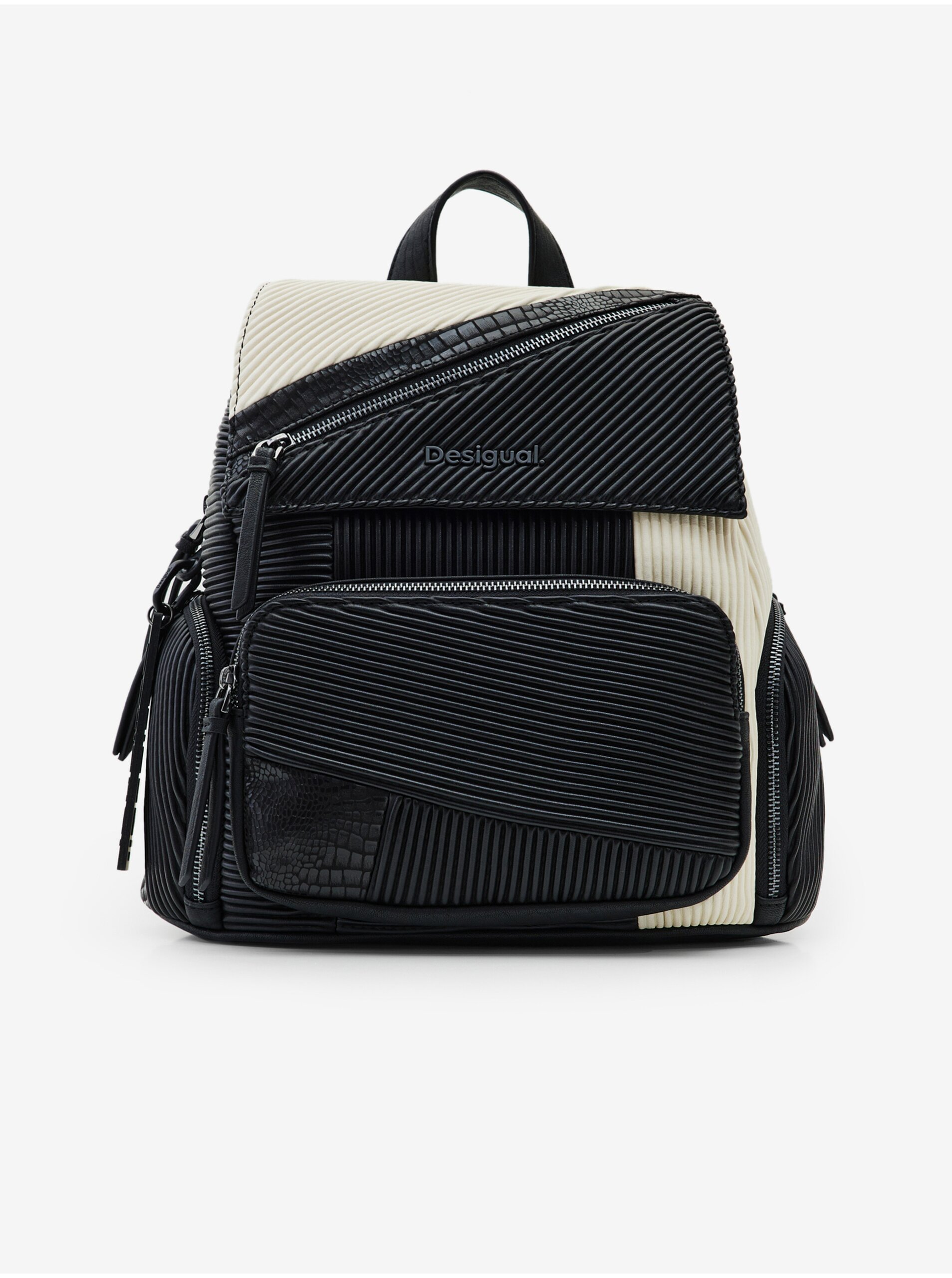 Cream-Black Desigual Guapa Chester Backpack - Womens
