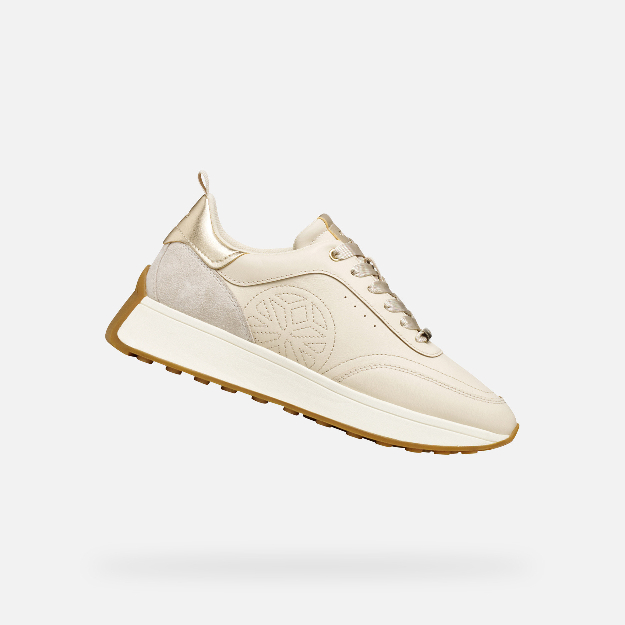 Cream women's sneakers Geox Amabel - Women's