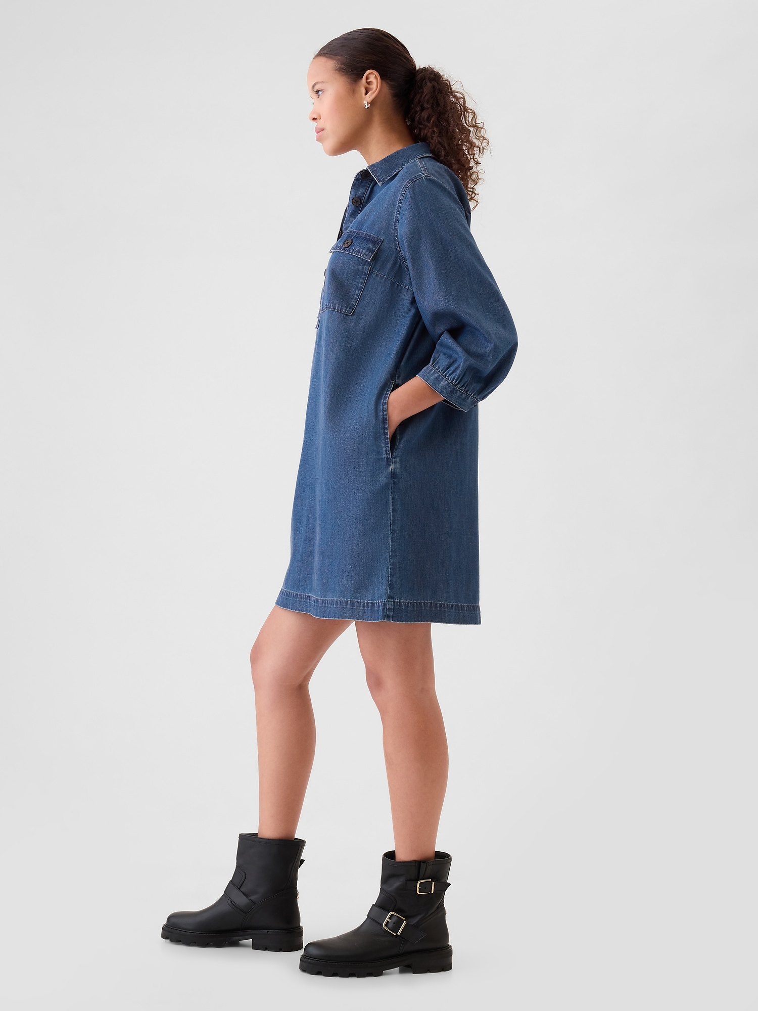 GAP Denim mini dress UltraSoft Utility - Women's