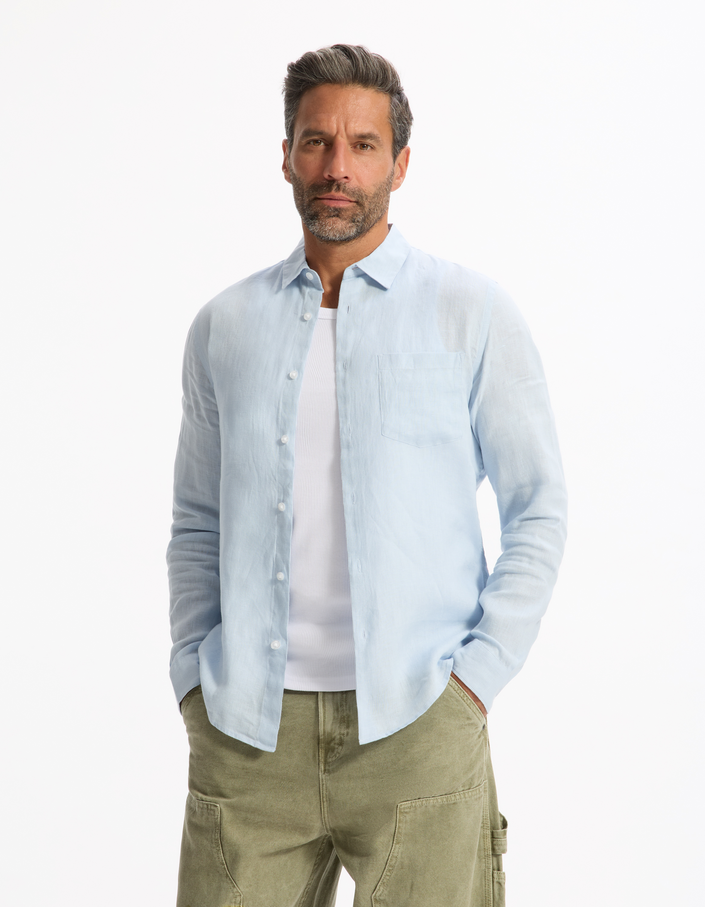 Camasi casual pentru barbati Celio - albastru deschis