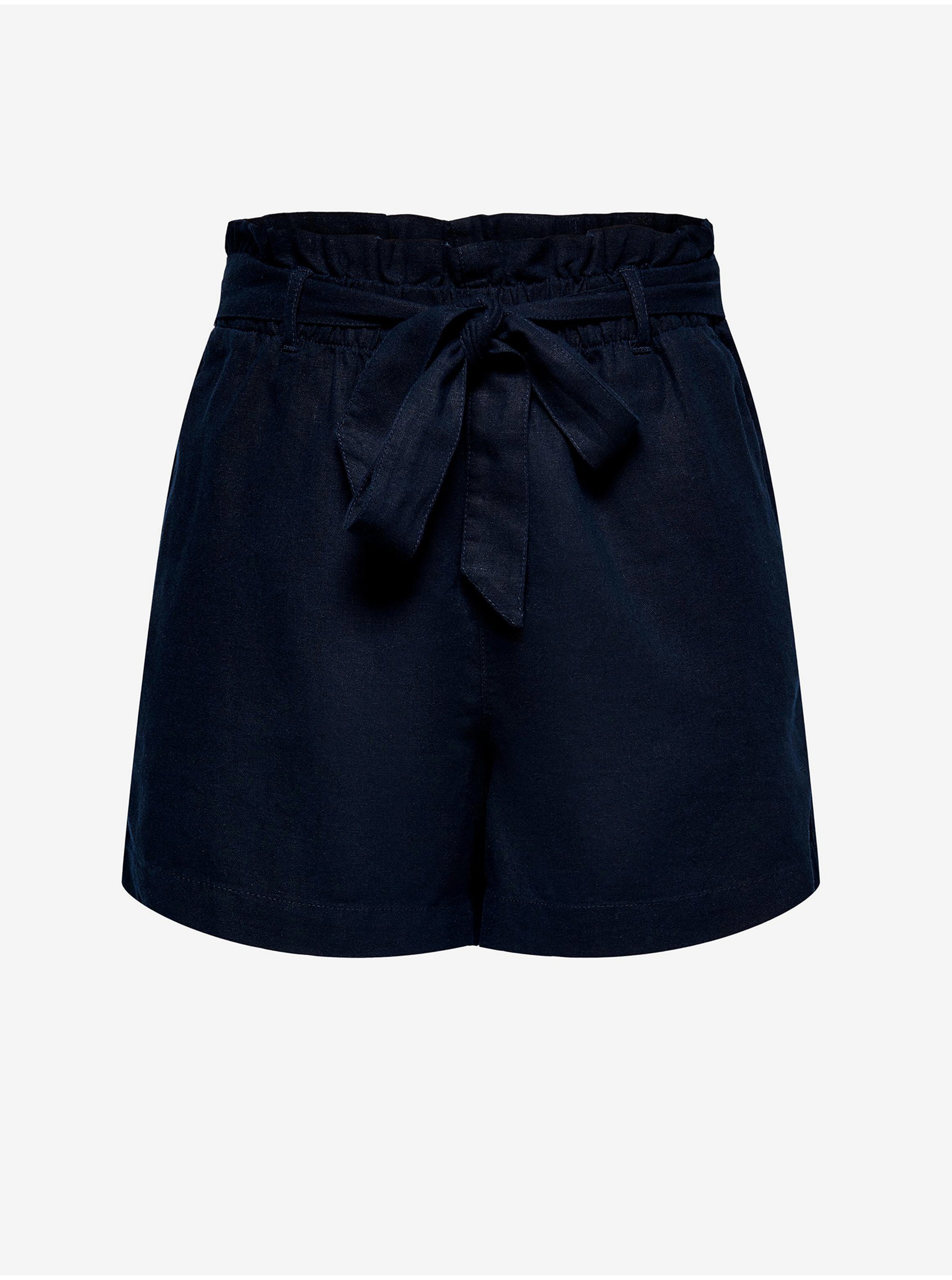Dark blue shorts with linen JDY Say - Women