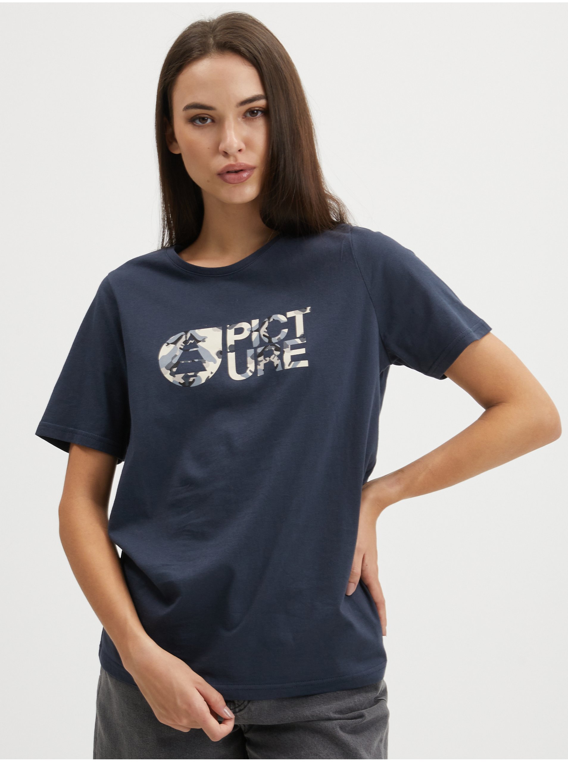 Levně Tmavě modré dámské tričko Picture - Dámské
