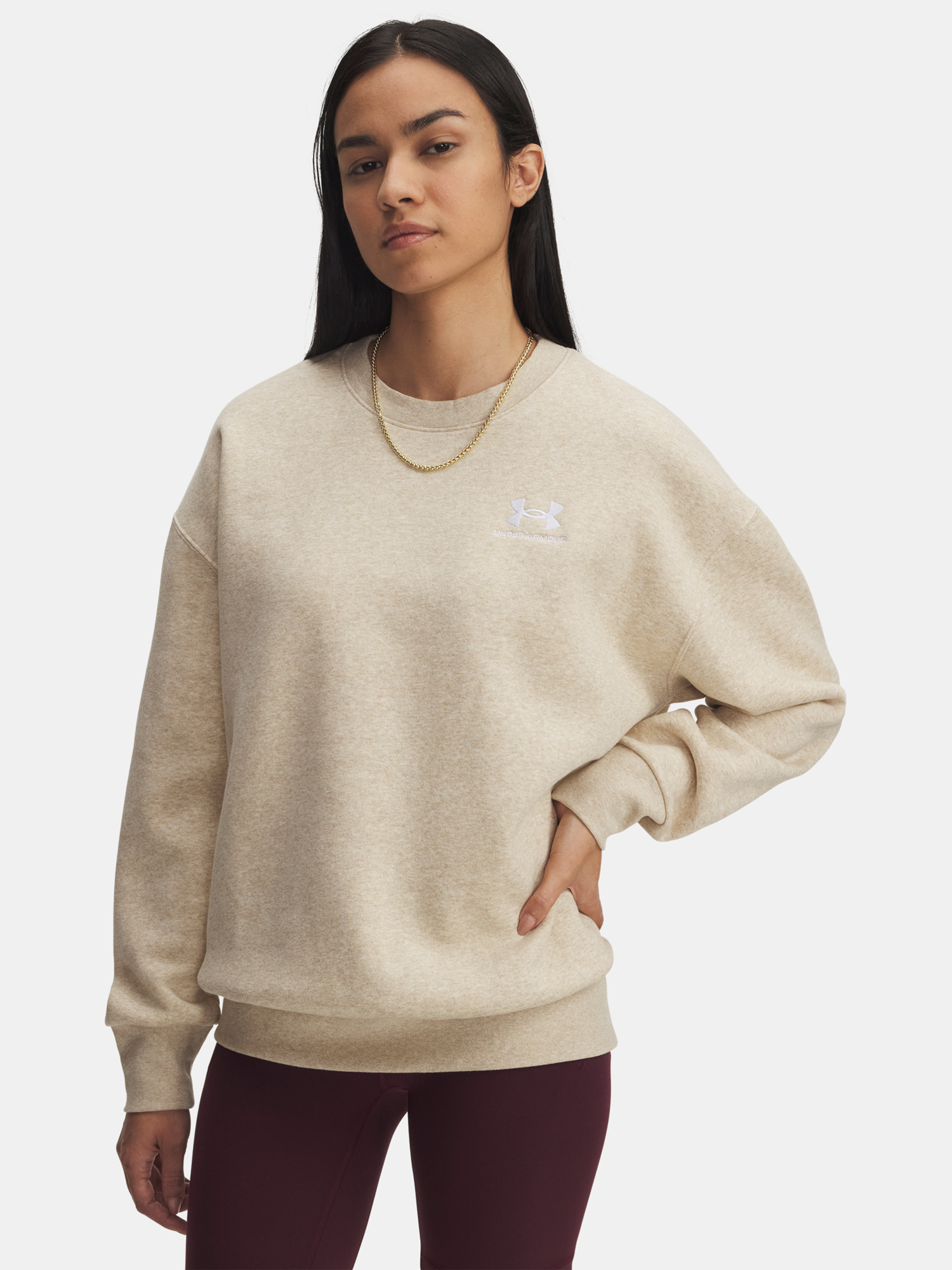 Under Armour UA Icon Fleece OS Crew-BRN Women's Sweatshirt - Women's