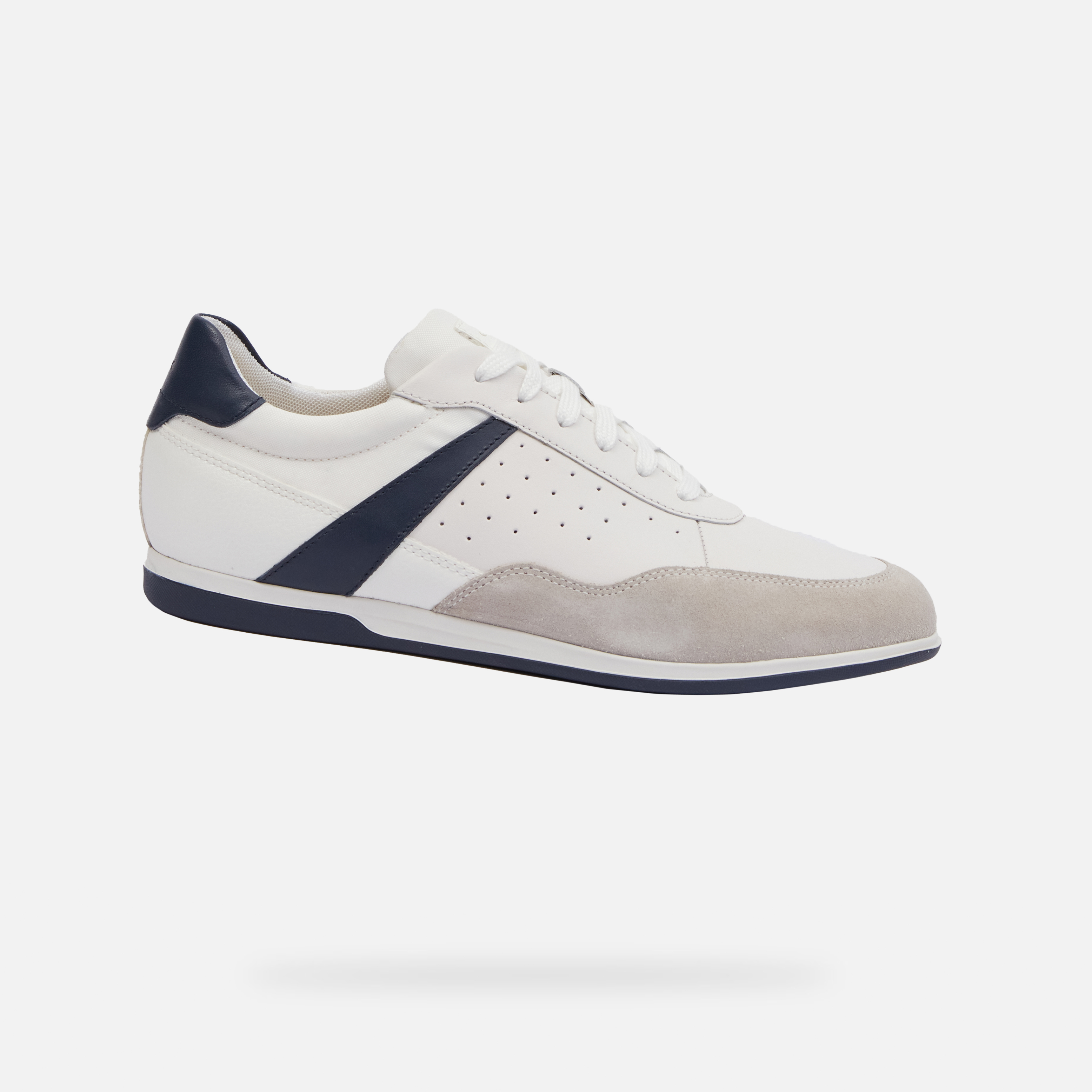 White mens sneakers Geox Renan - Mens