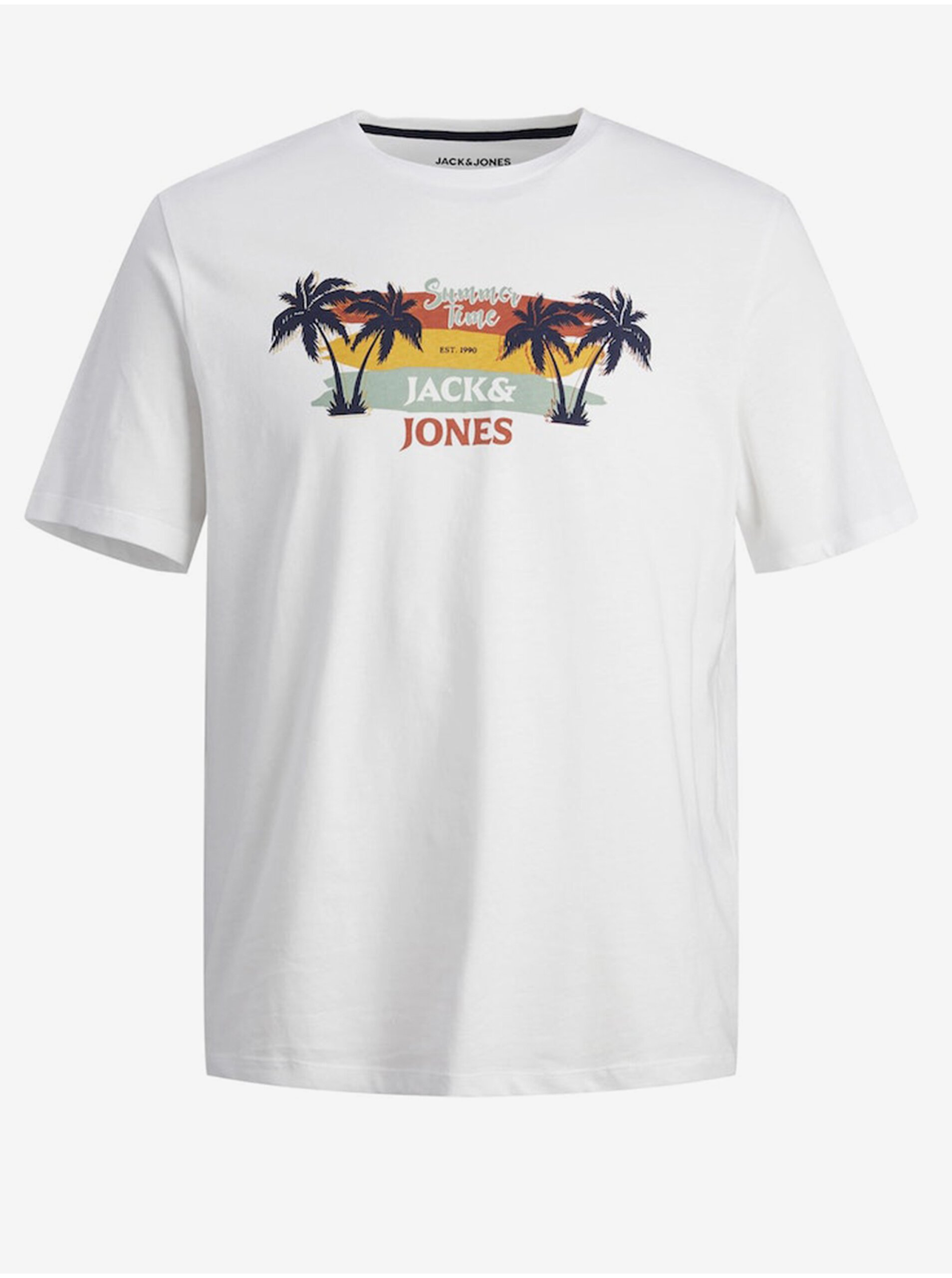 Men's White T-Shirt Jack & Jones Summer - Men's