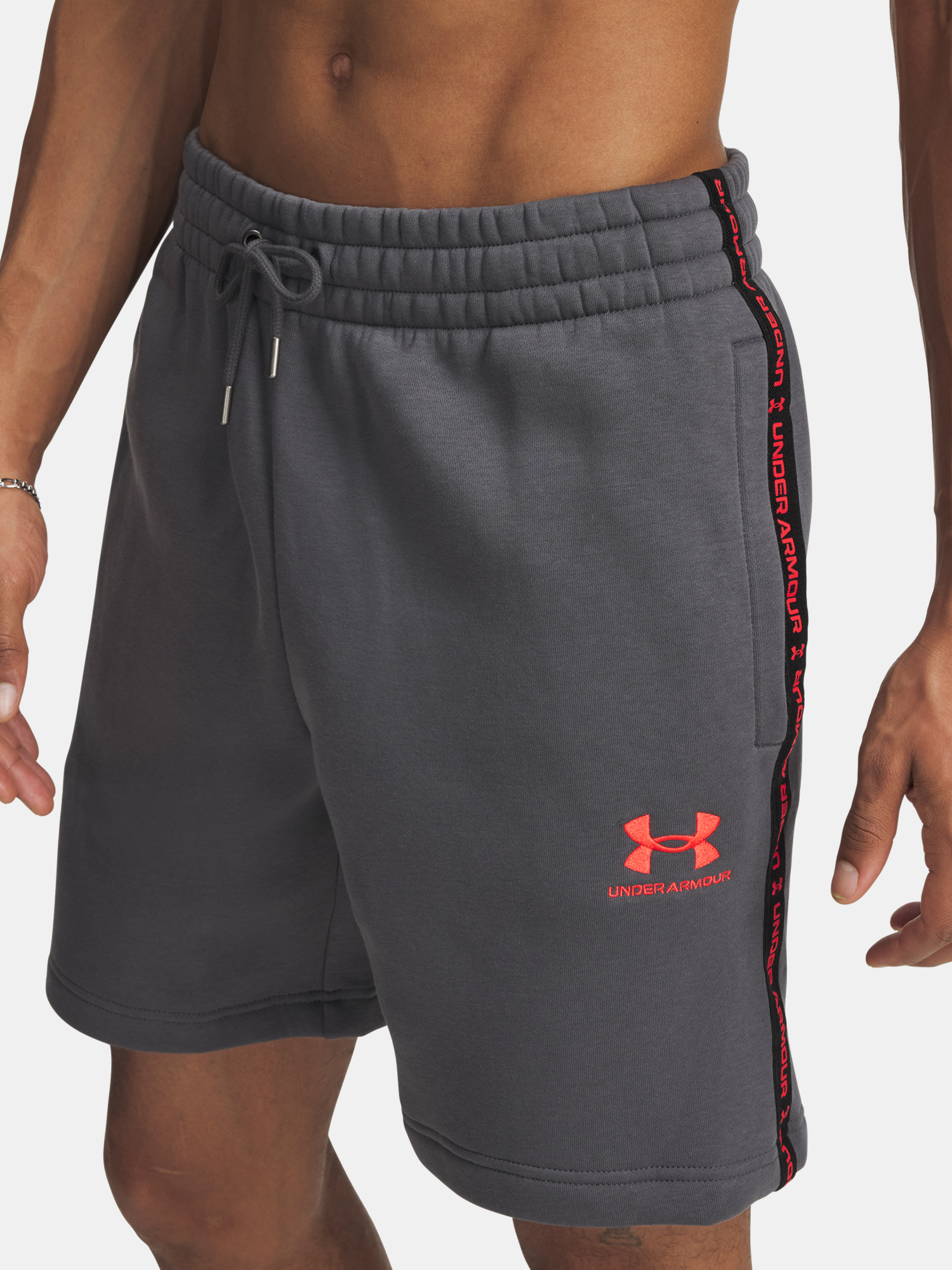 Men&#039;s shorts Under Armour UA Icon Fleece Short Taping-GRY - Men&#039;s