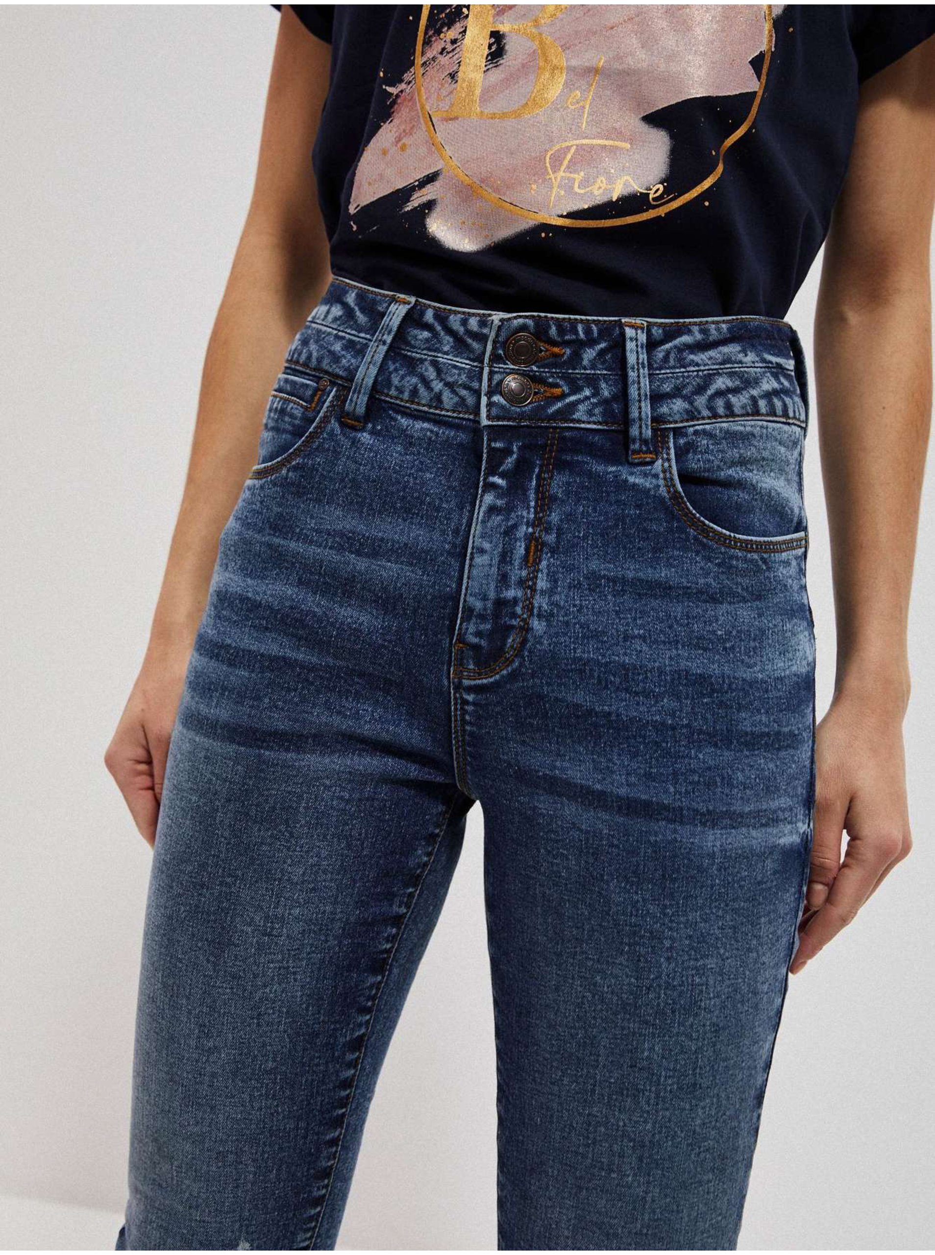 Slim fit pentru femei Moodo - albastru inchis