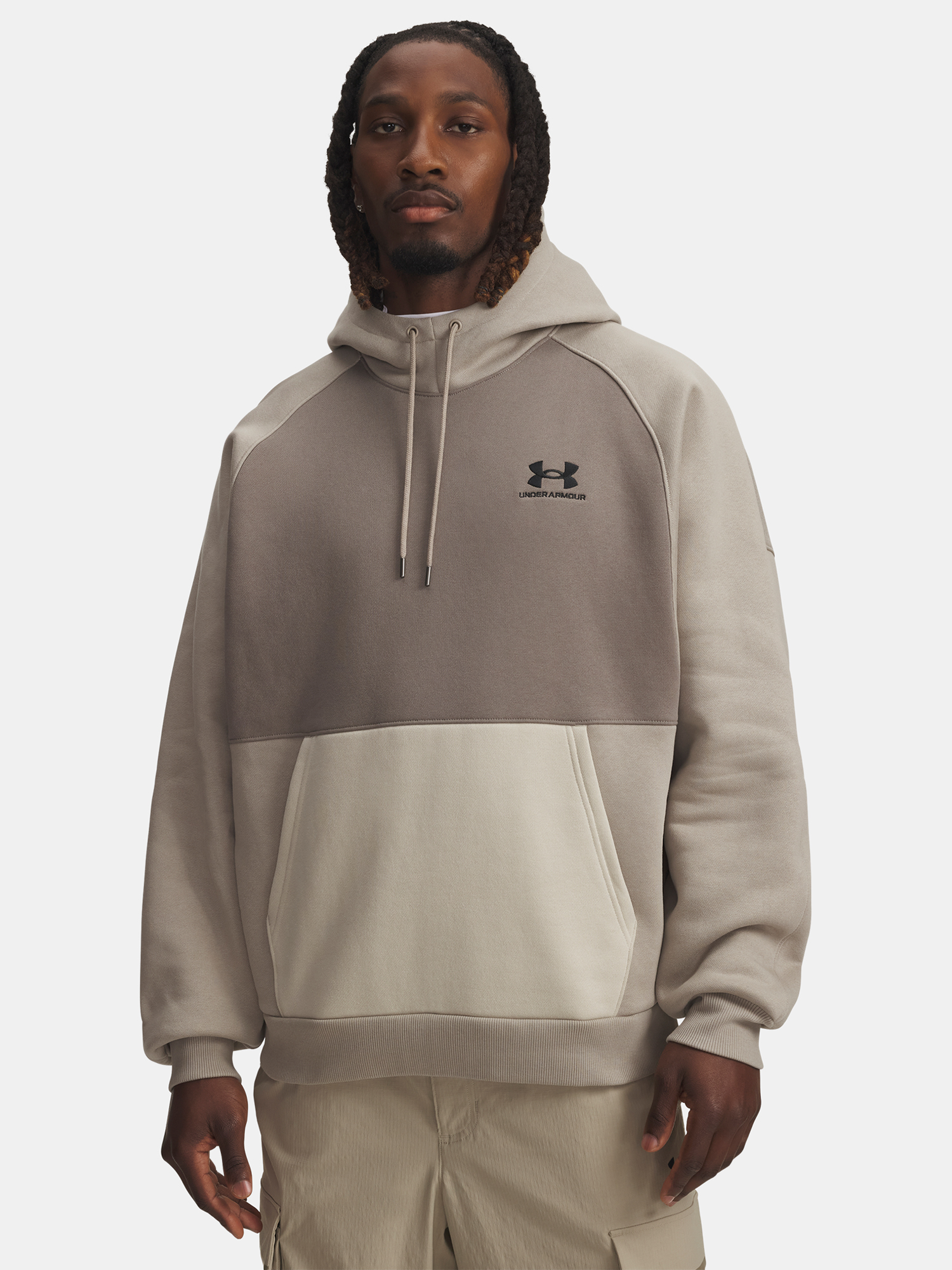 Men&#039;s sweatshirt Under Armour UA Icon HW Colorblocked Hdy-BRN - Men&#039;s