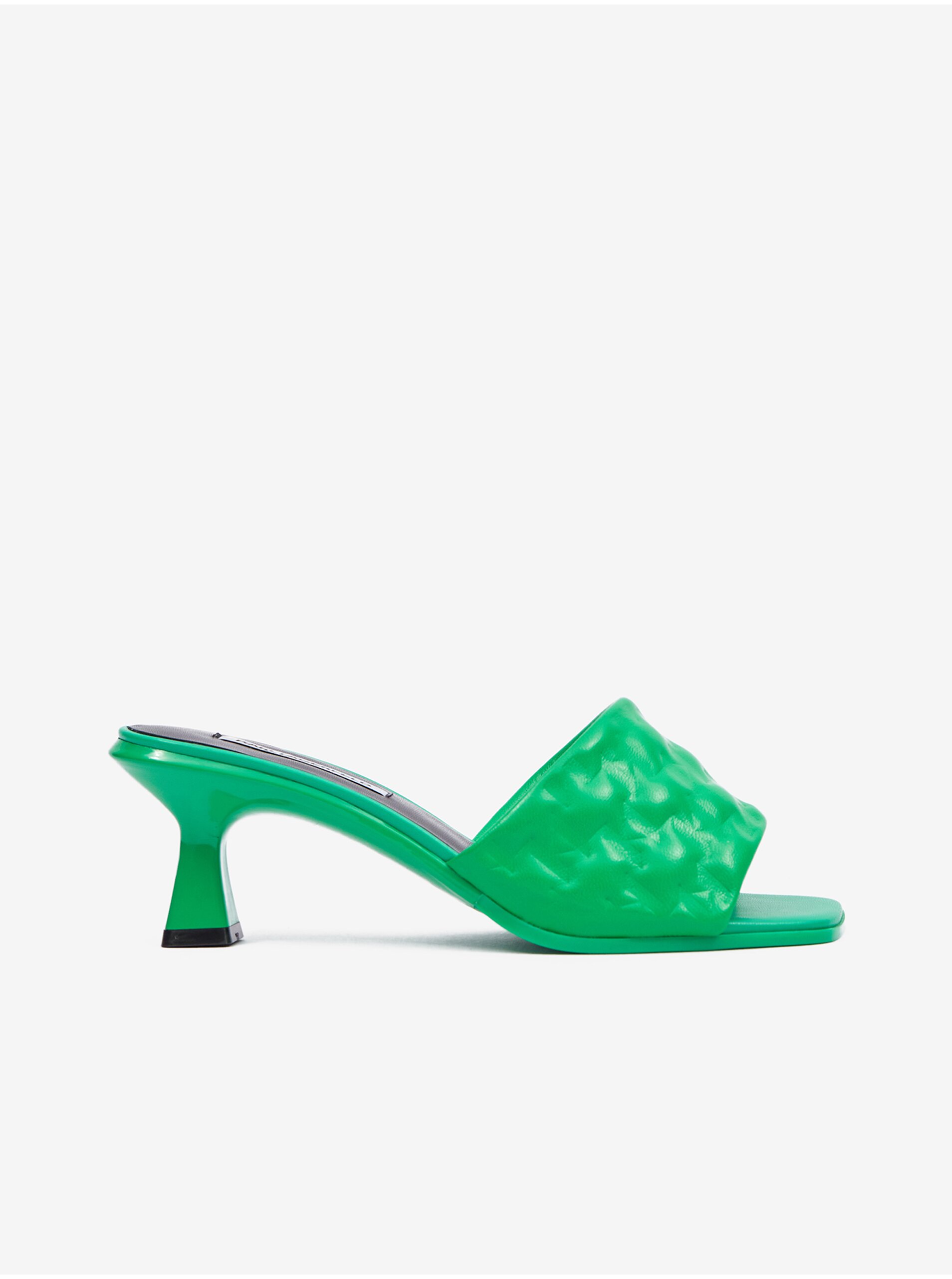 Green women's leather slippers KARL LAGERFELD Panache II Padded - Women