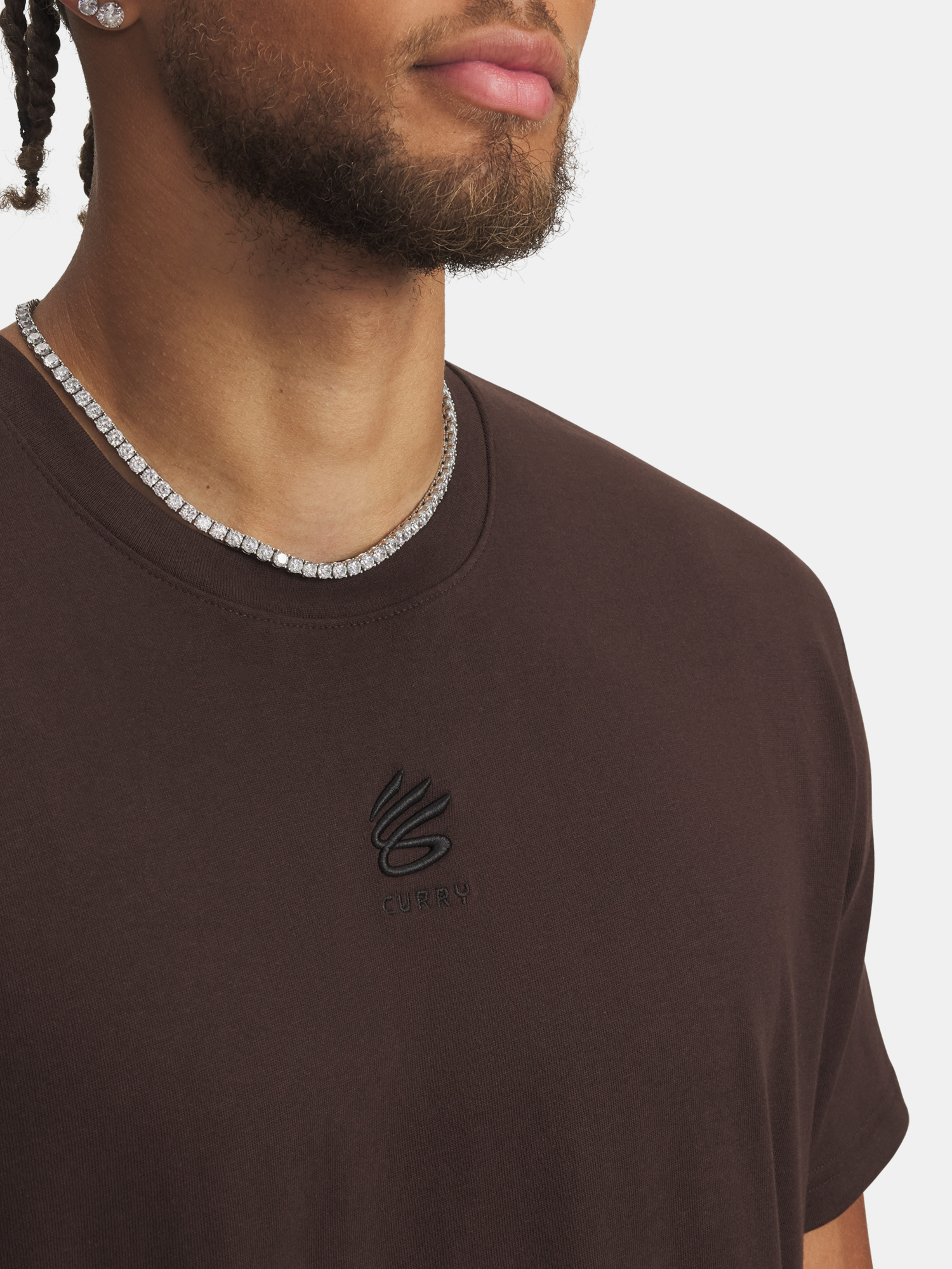 Men's Under Armour Curry Hvyweight T-Shirt Logo Tee-BRN - Men's