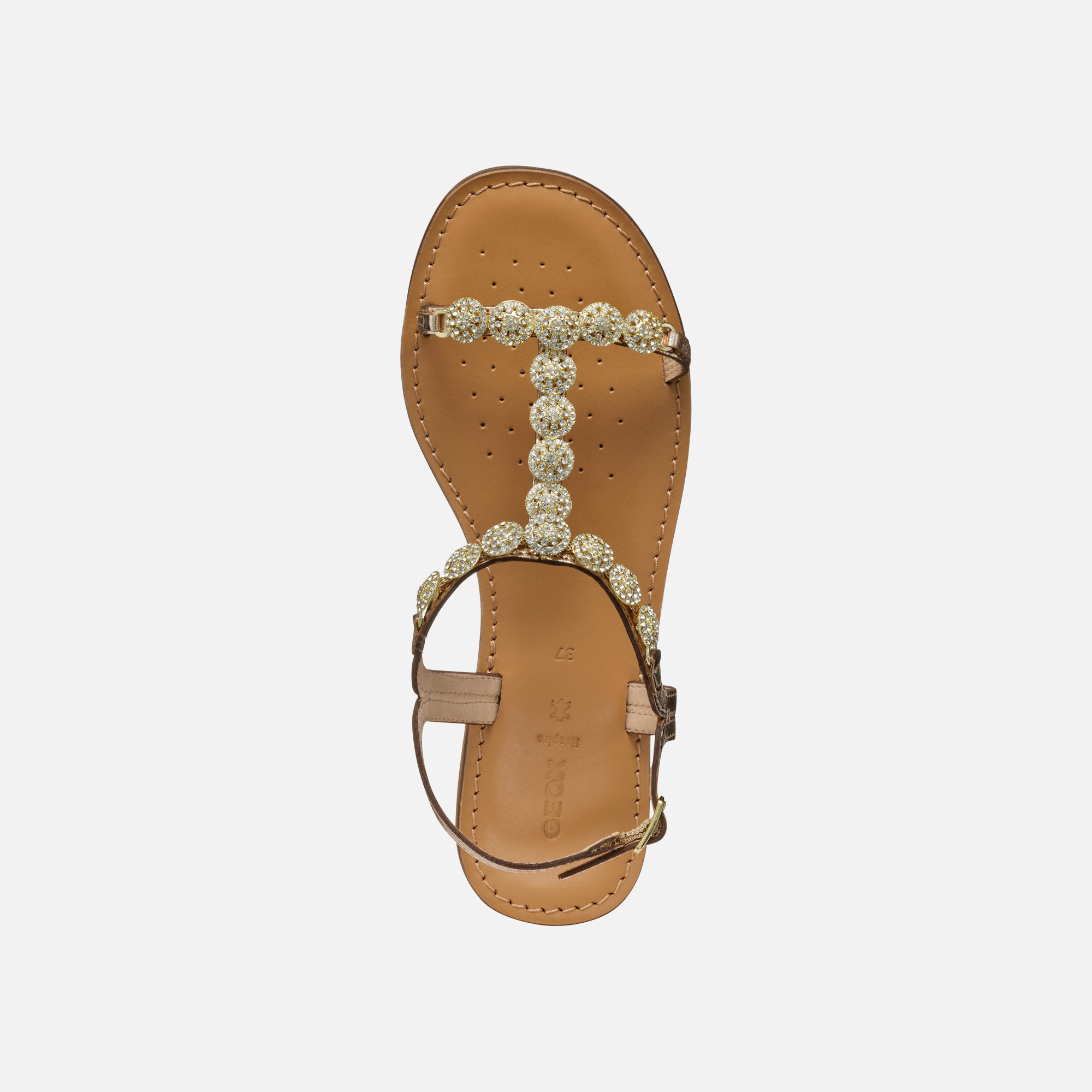 Gold women's sandals Geox Maddalusiac - Women's