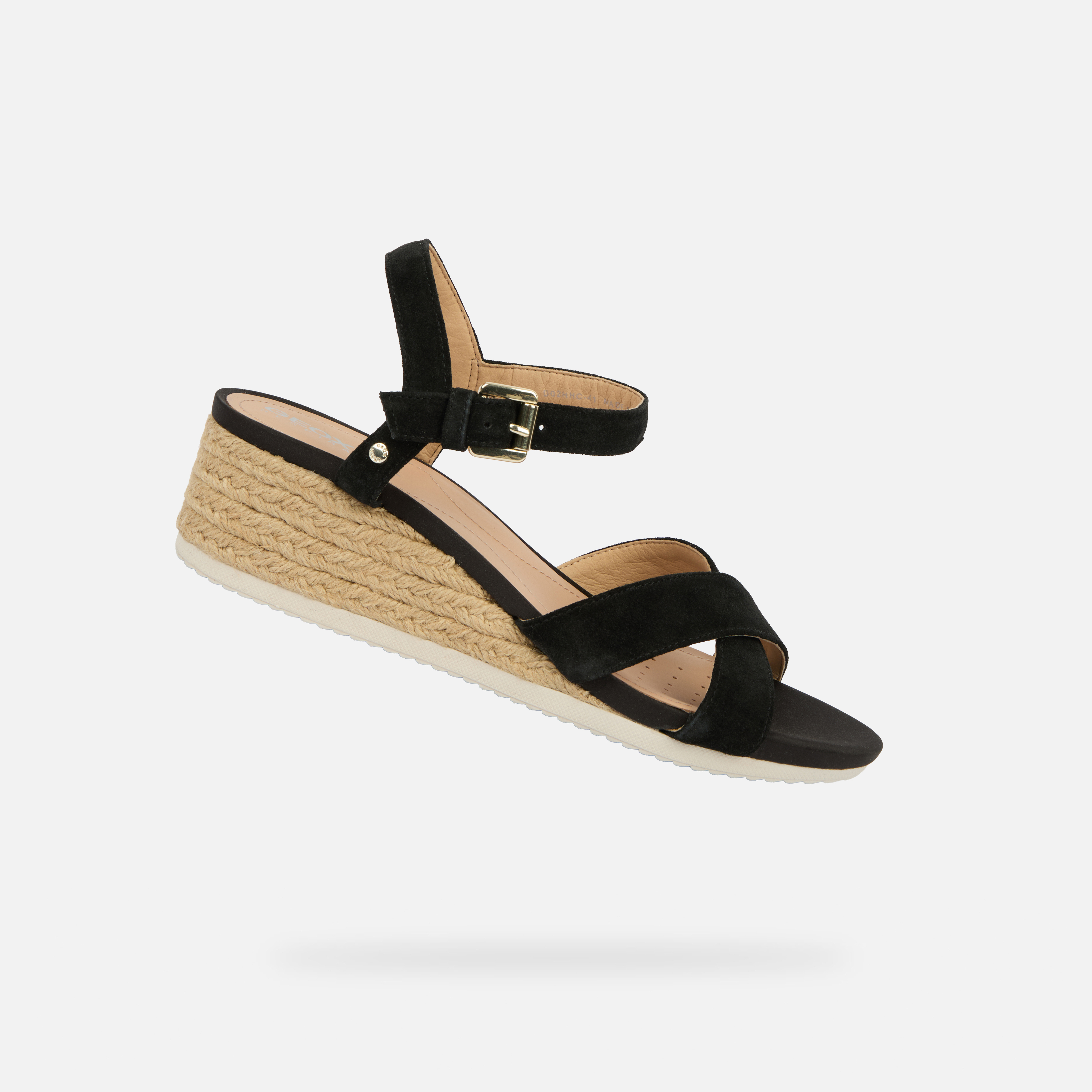 Sandale cu platformă Geox Ischia Corda negre