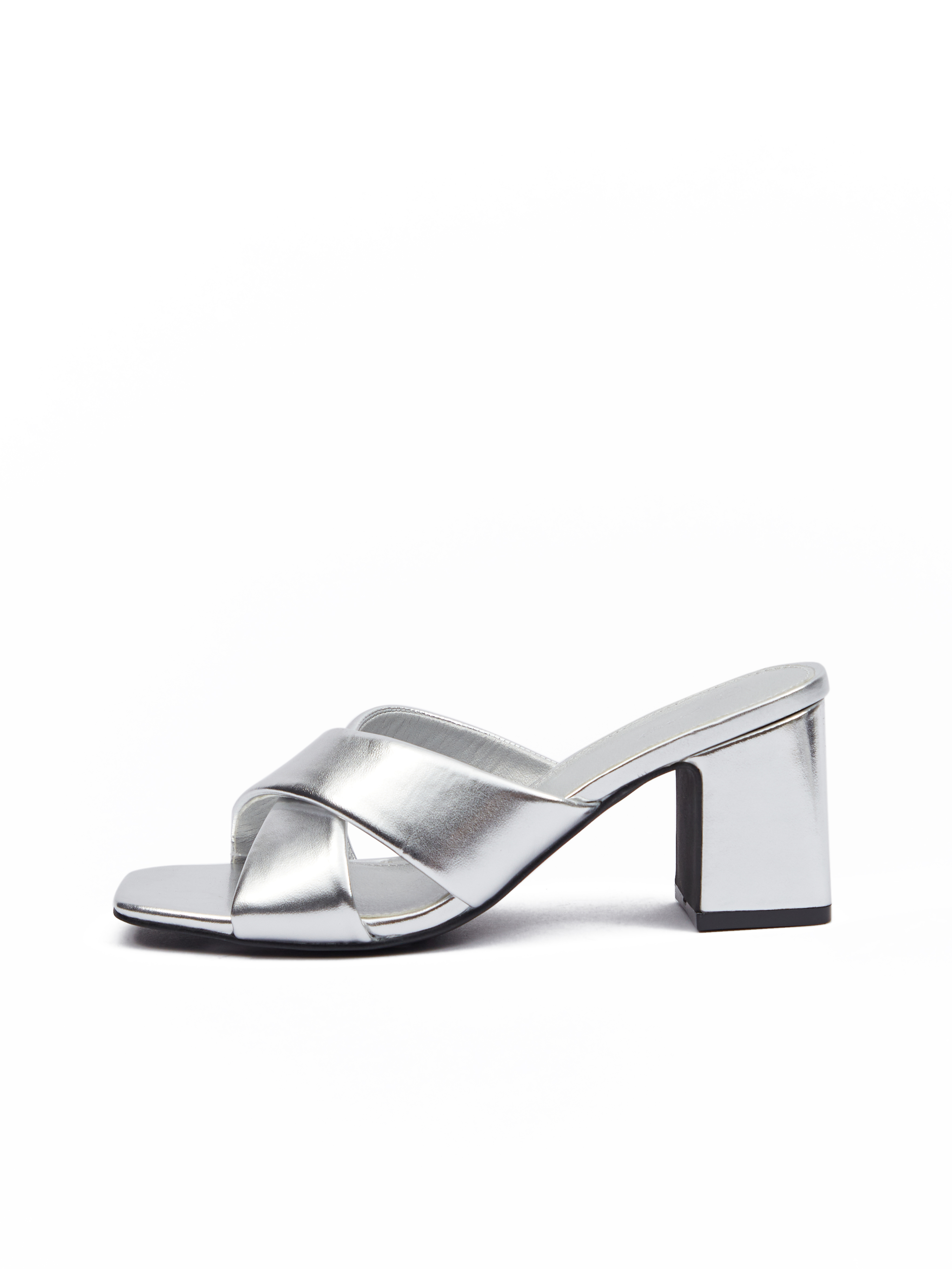 Orsay Stříbrné dámské pantofle na podpatku - Dámské