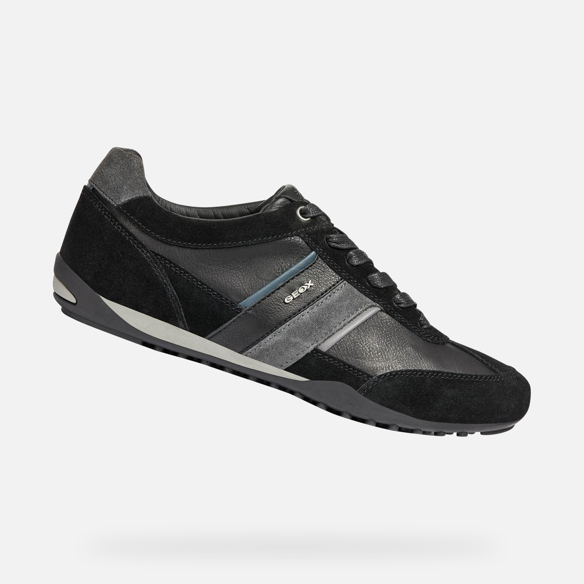 Black mens sneakers Geox Wells - Mens