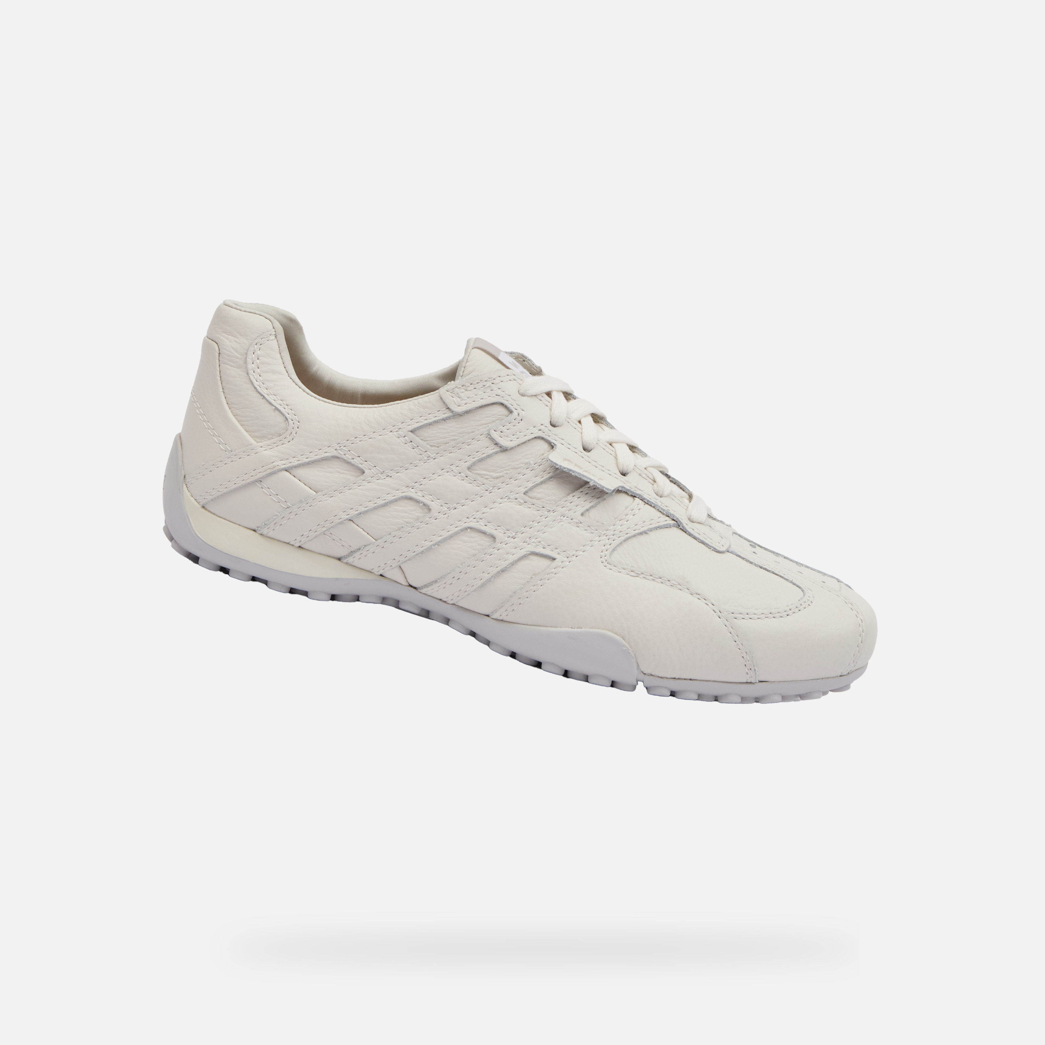 White mens sneakers Geox Snake Original - Mens