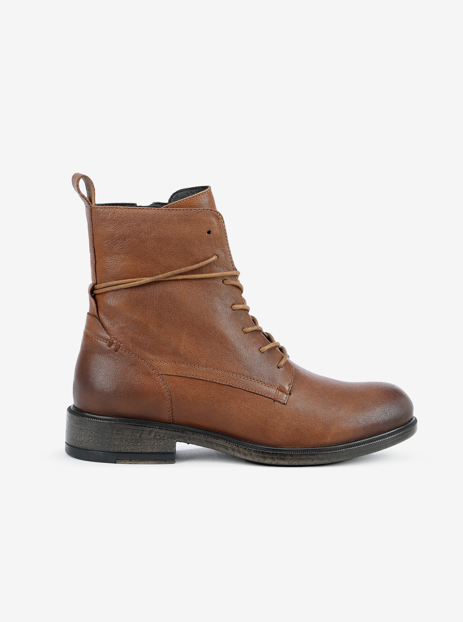 Brown women&#039;s leather ankle boots Geox Catria - Women&#039;s