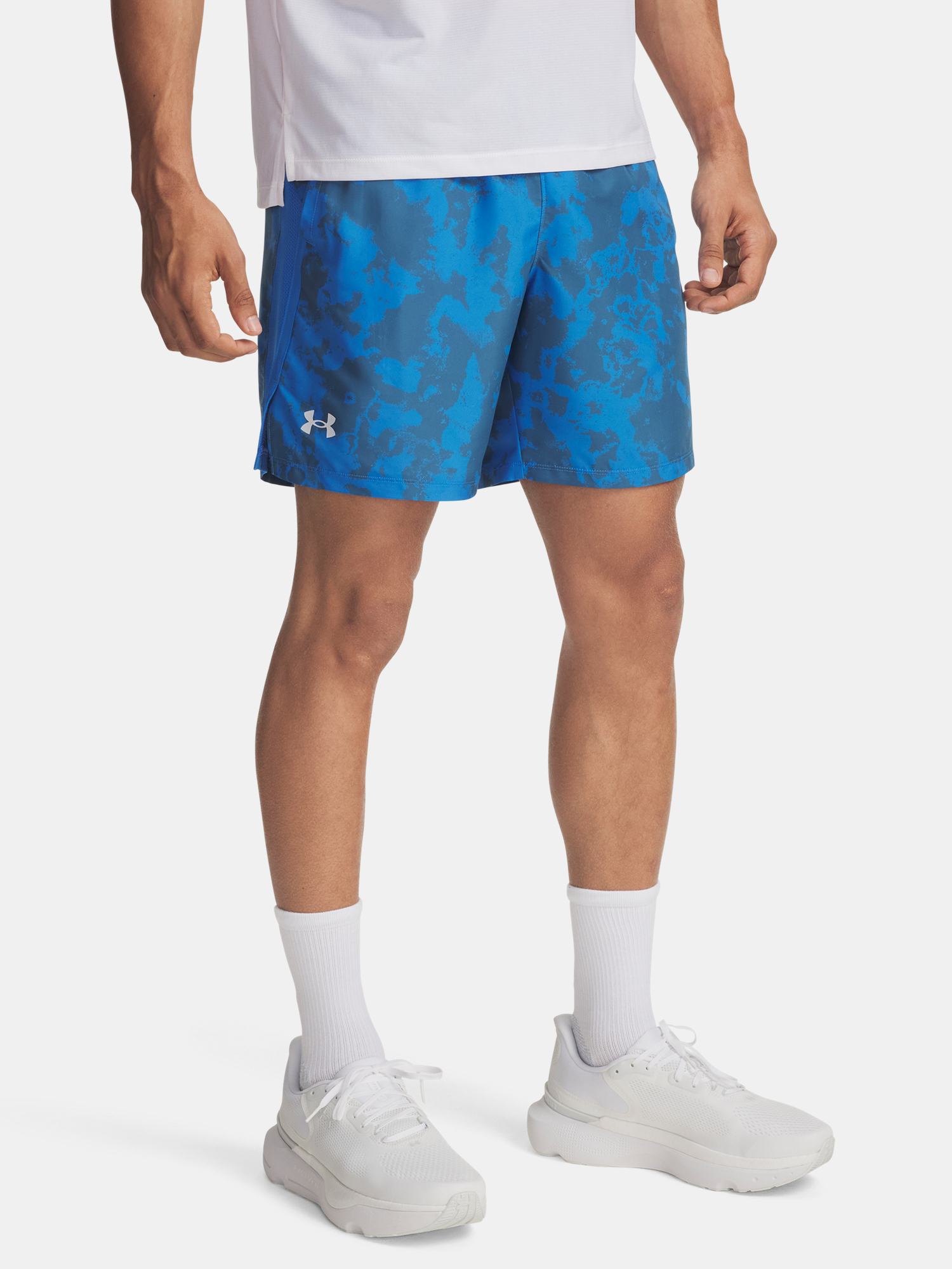 Mens shorts Under Armour UA LAUNCH 7 PRINT SHORTS-BLU - Mens