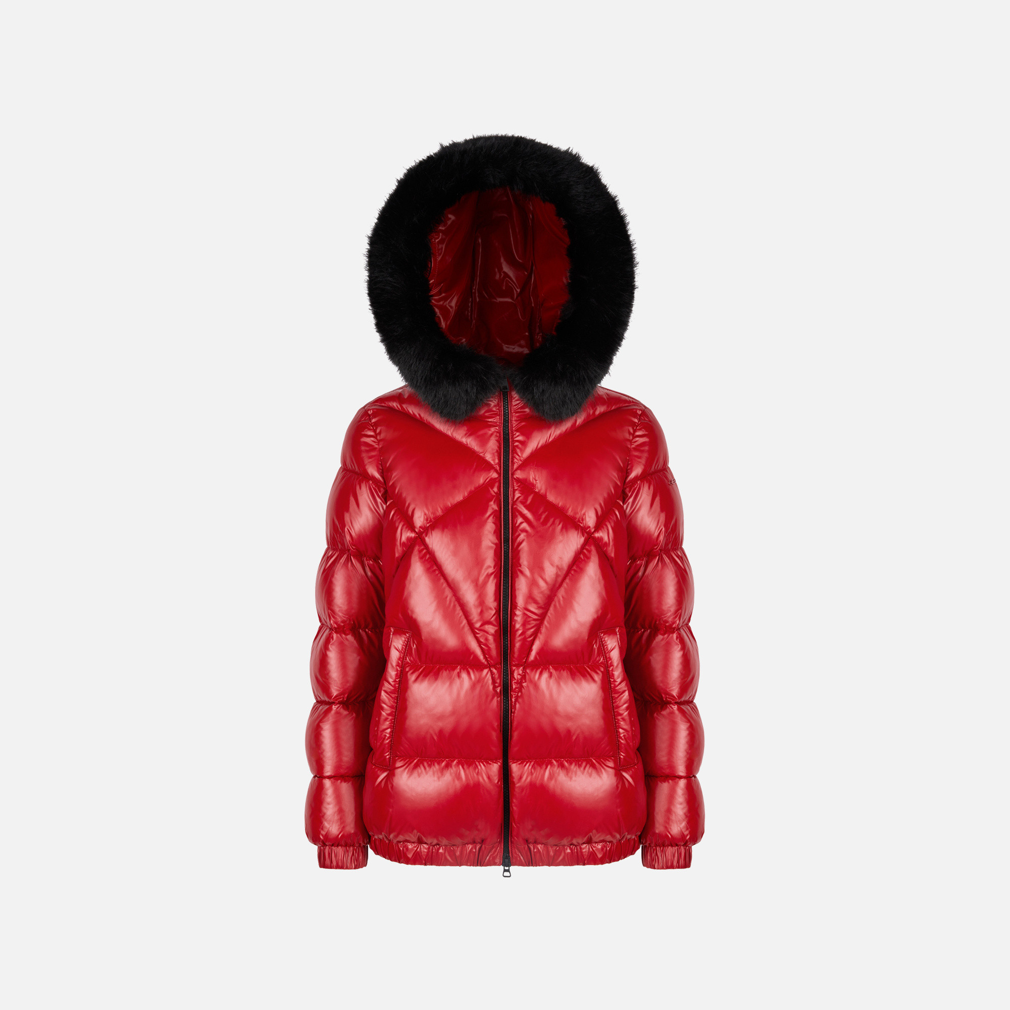 Дамско червено пухено яке Geox Backsie