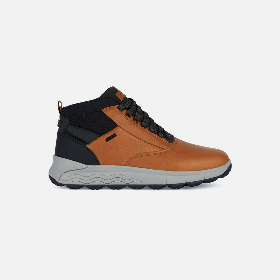 Brown mens ankle boots Geox Spherica 4X4 B ABX - Mens