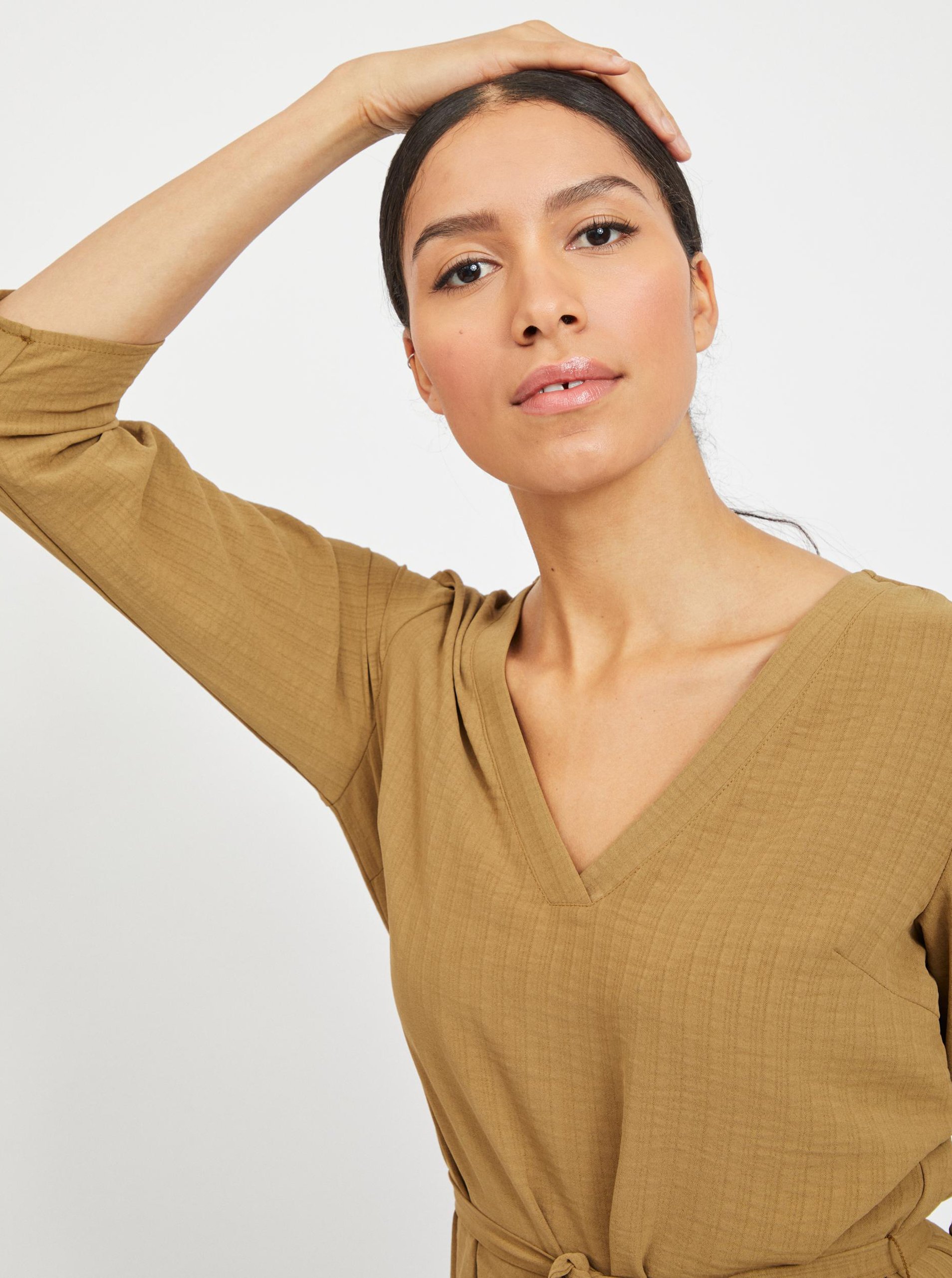 Rochie kaki cu cravata VILA Lovie - Femei