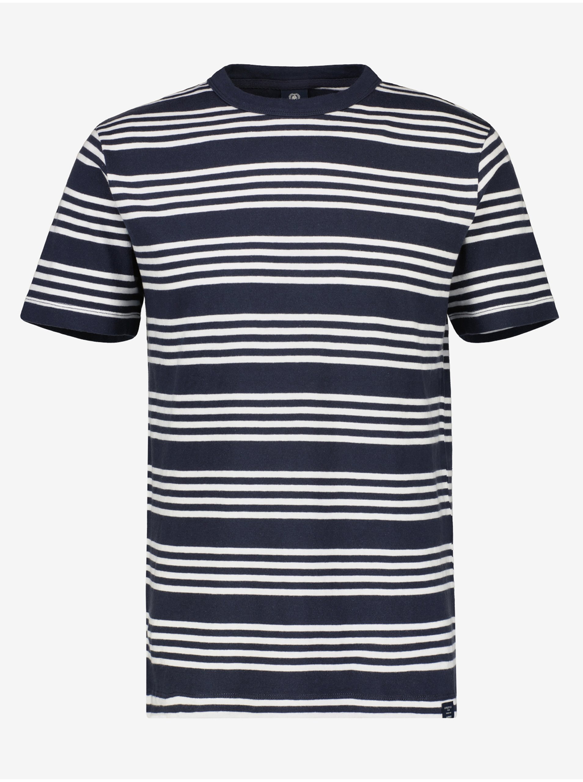 Levně Bílo-modré pánské pruhované tričko LERROS - Pánské