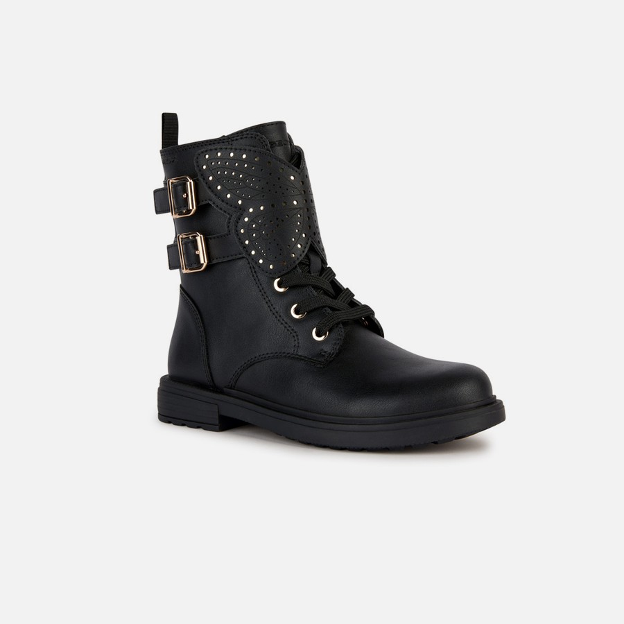 Black Girls Ankle Boots Geox Eclair - Girls