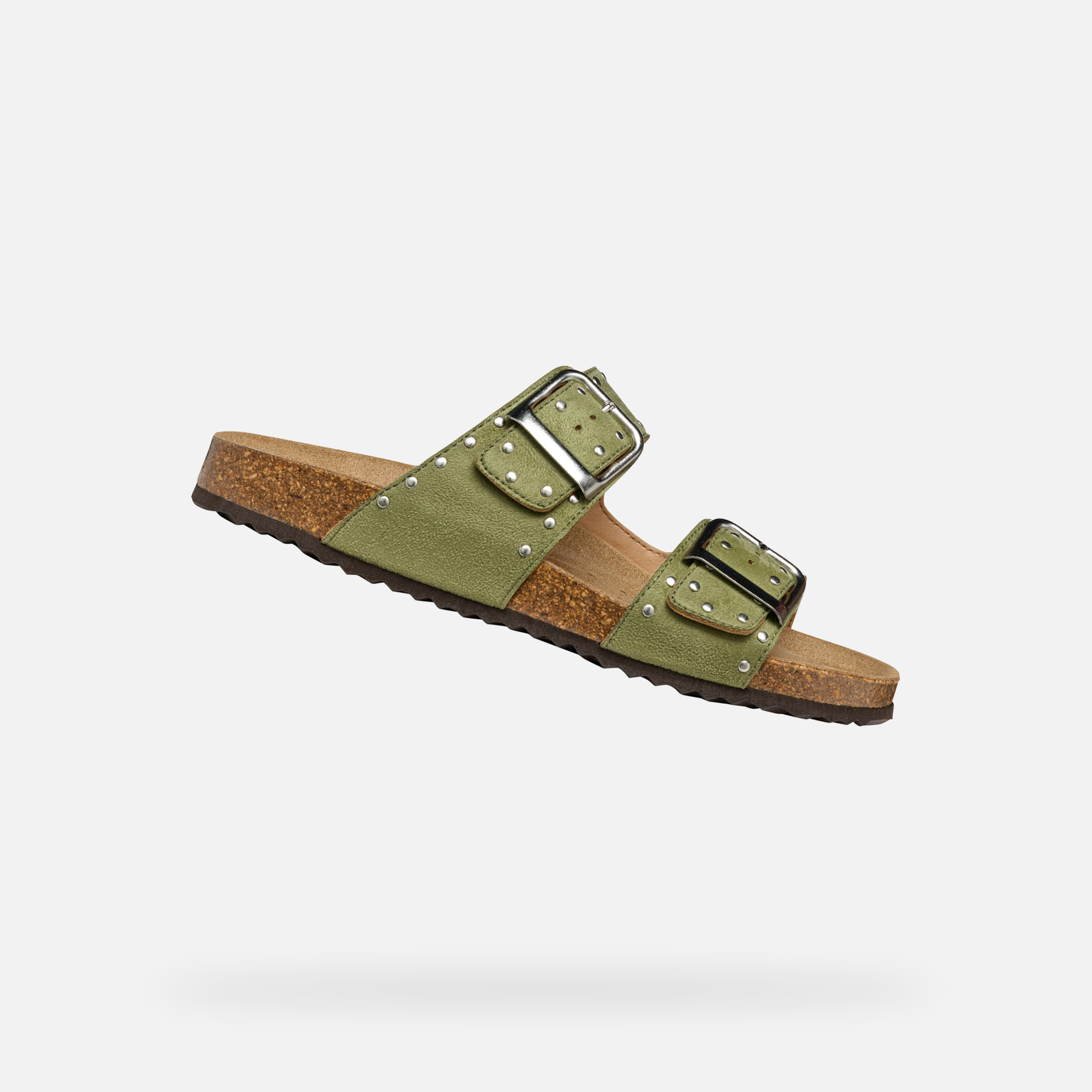 Light green womens slippers Geox Brionia R - Womens