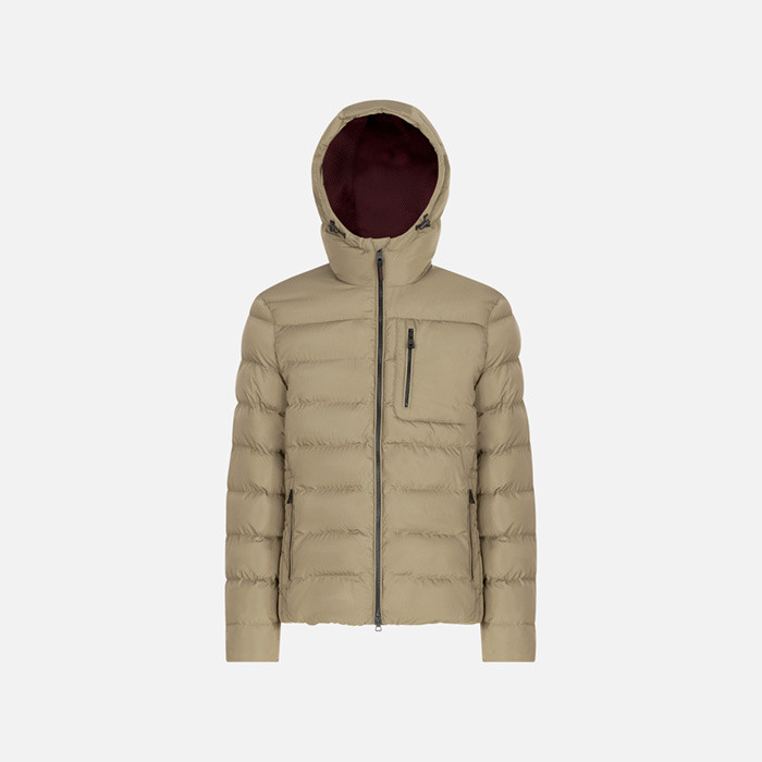 Geacă bărbătească bej cu puf Geox Snake