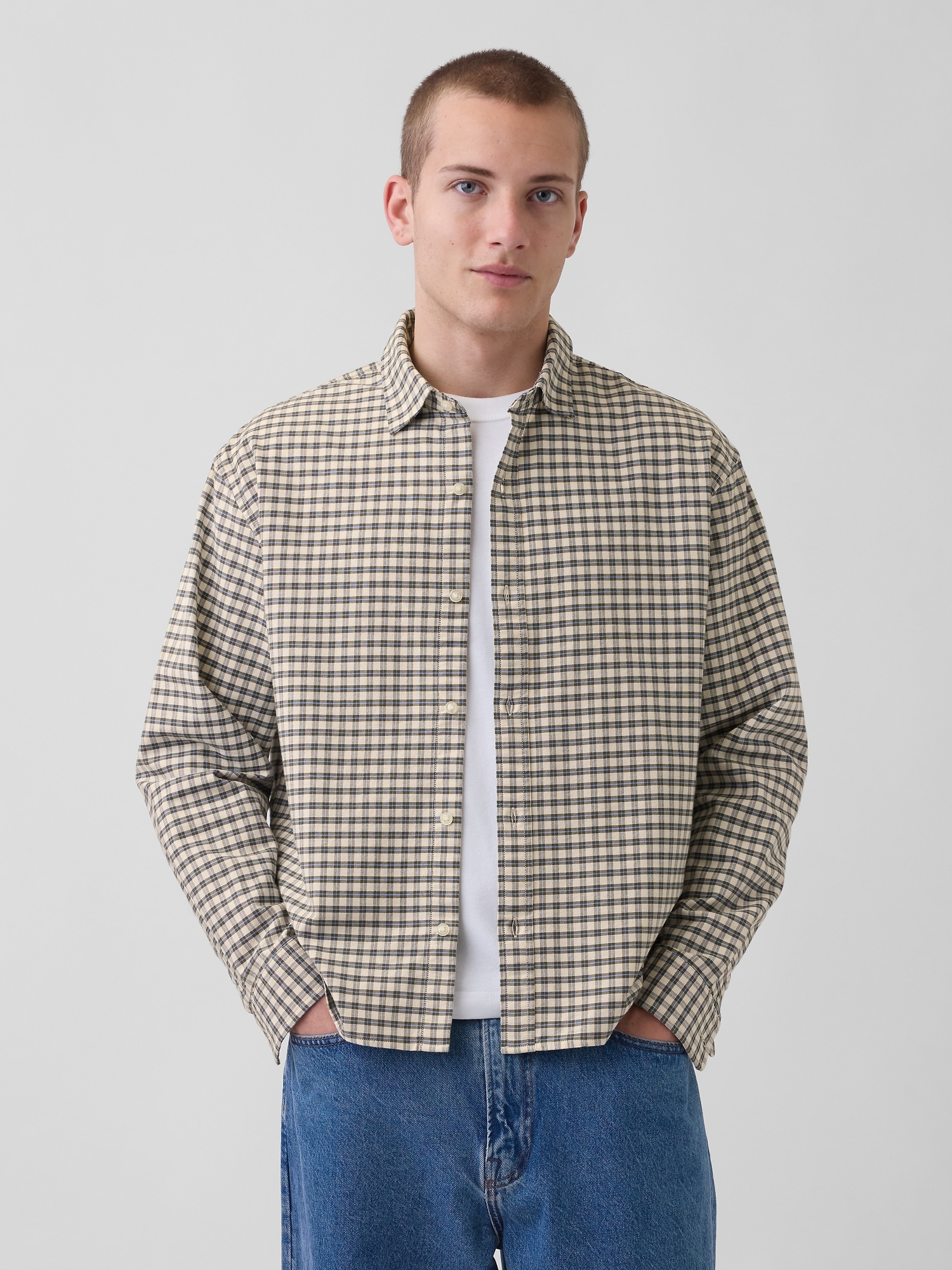 Мъжка риза GAP Relaxed Prave Oxford