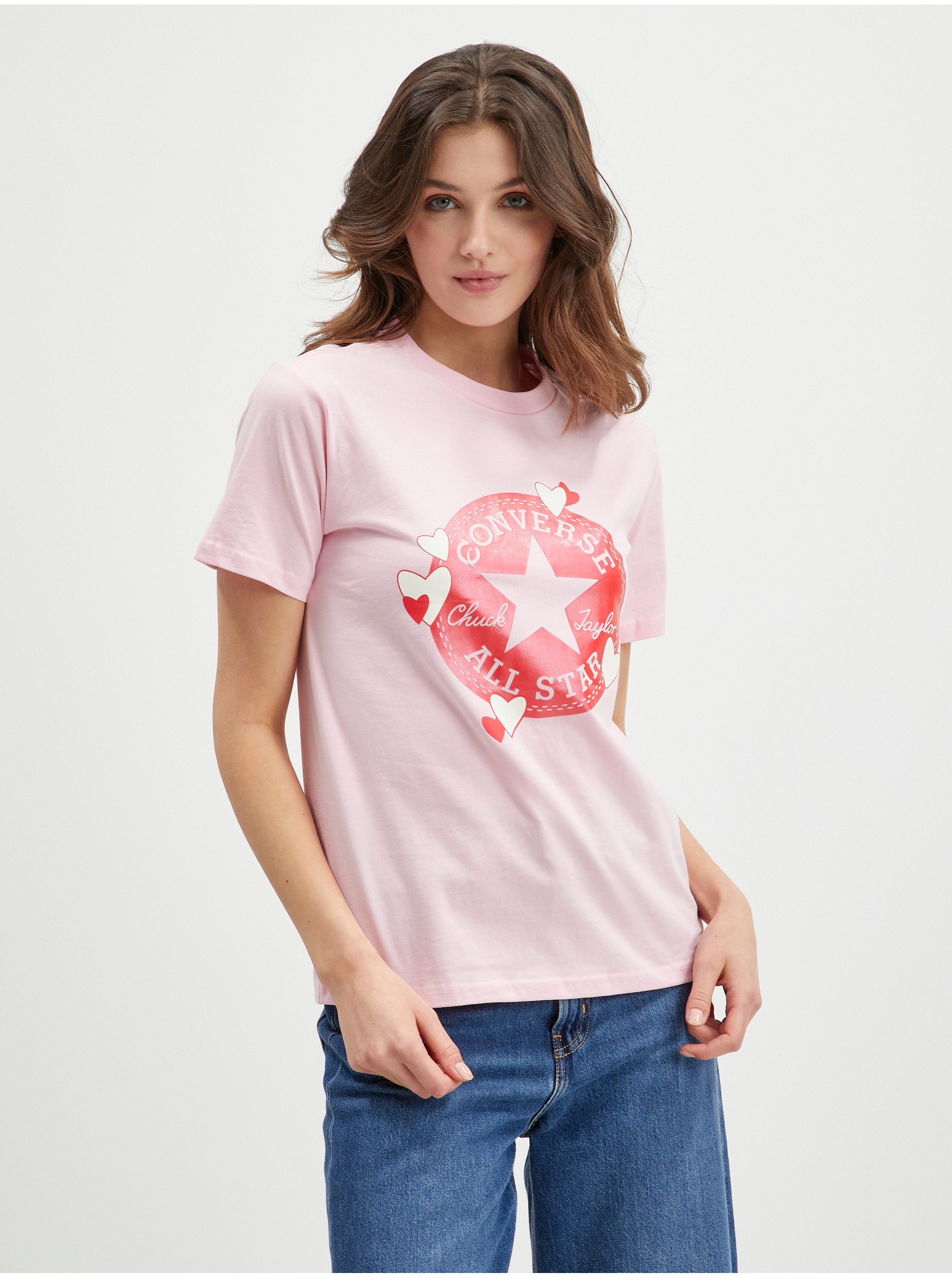 Pink Women's T-Shirt Converse - Women