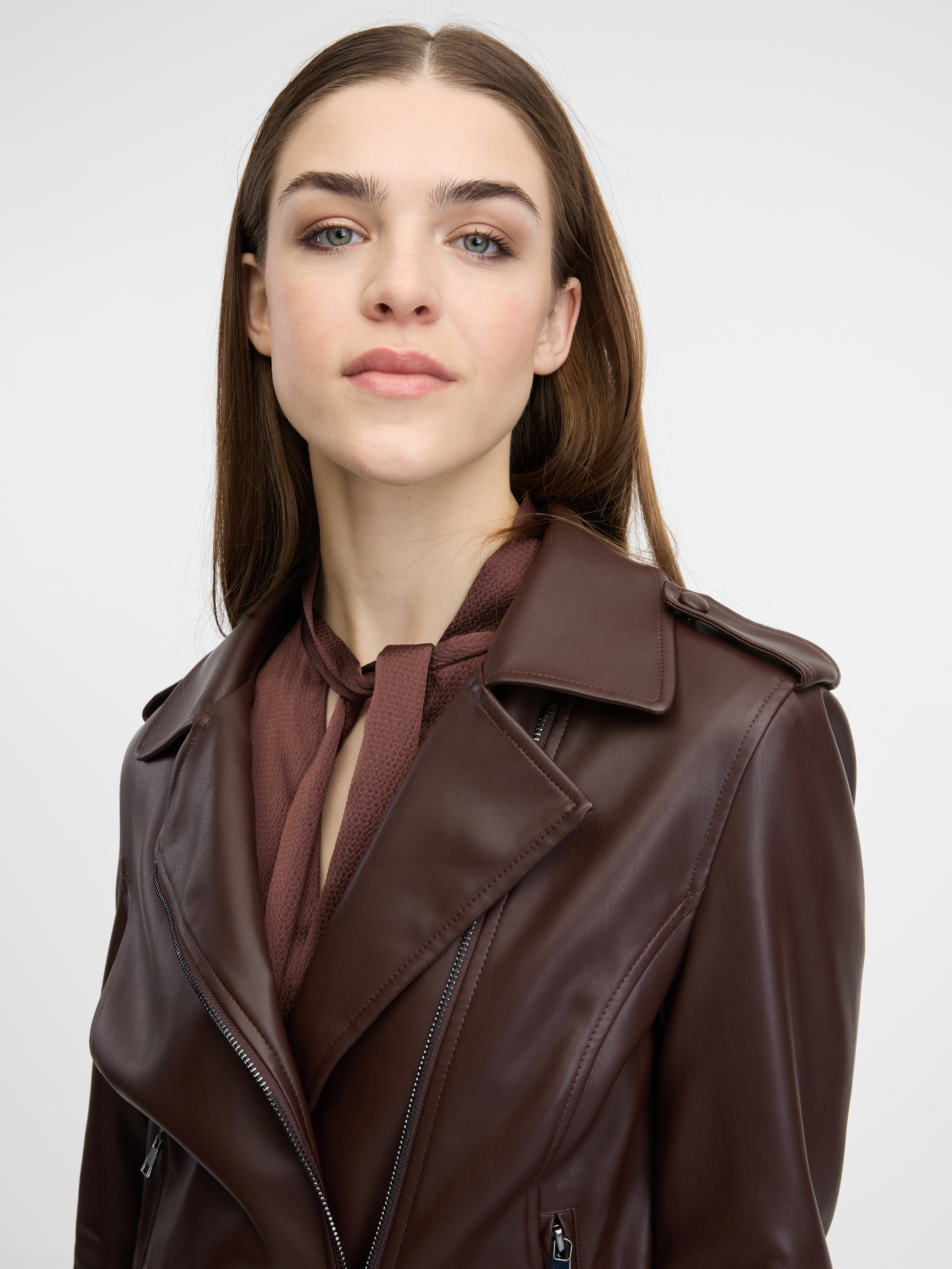 Brown women's faux leather jacket ORSAY - Women's