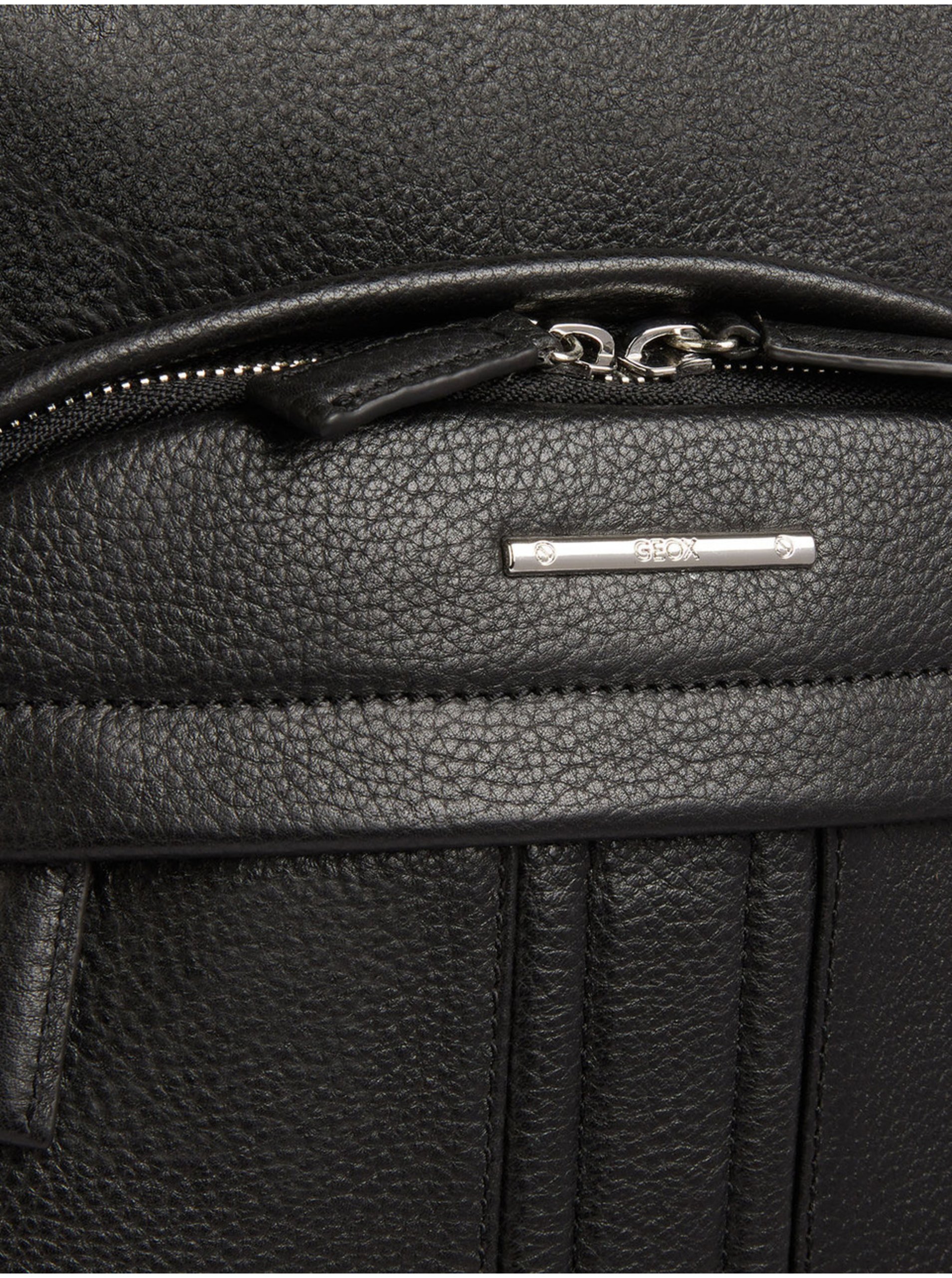 Geox Black Mens Leather Backpack - Men