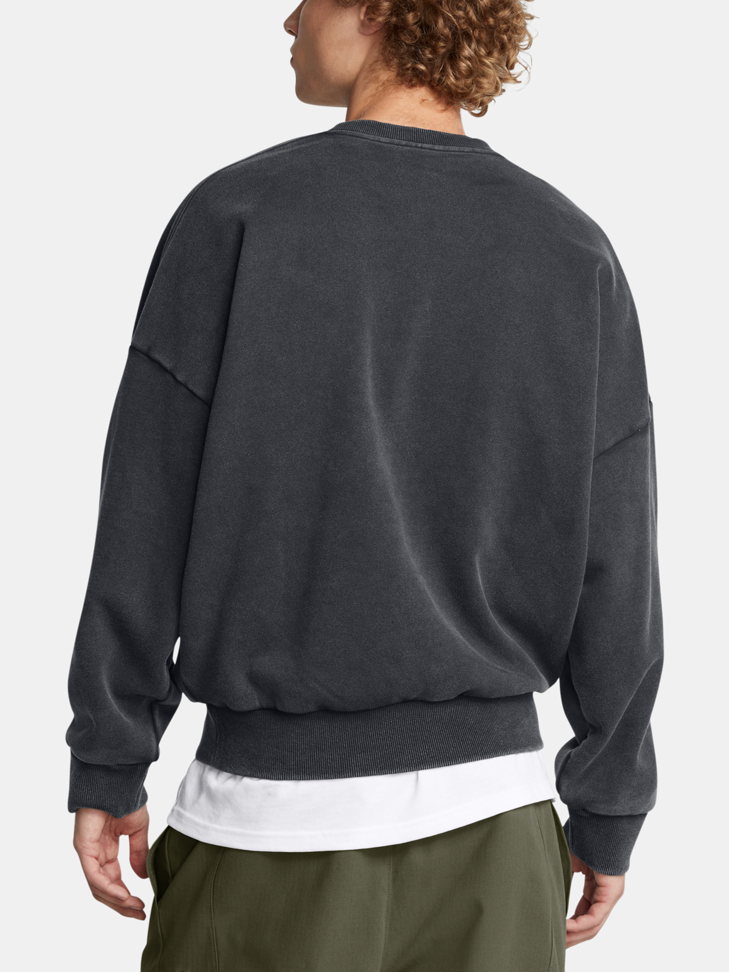 Men's sweatshirt Under Armour UA Icon HWT Flc Wash OS Crew-BLK - Men's