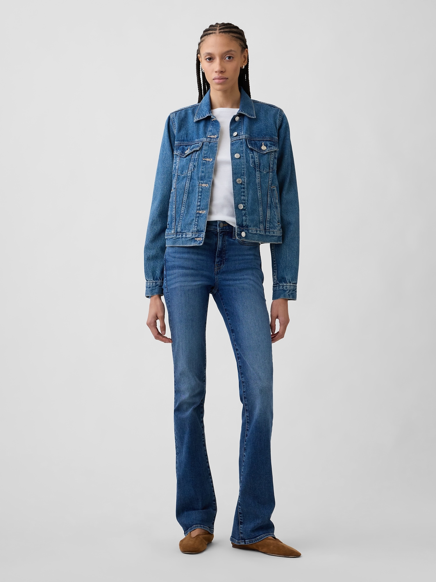 Универсални бебешки ботуши GAP Jeans Mid Rise - дамски