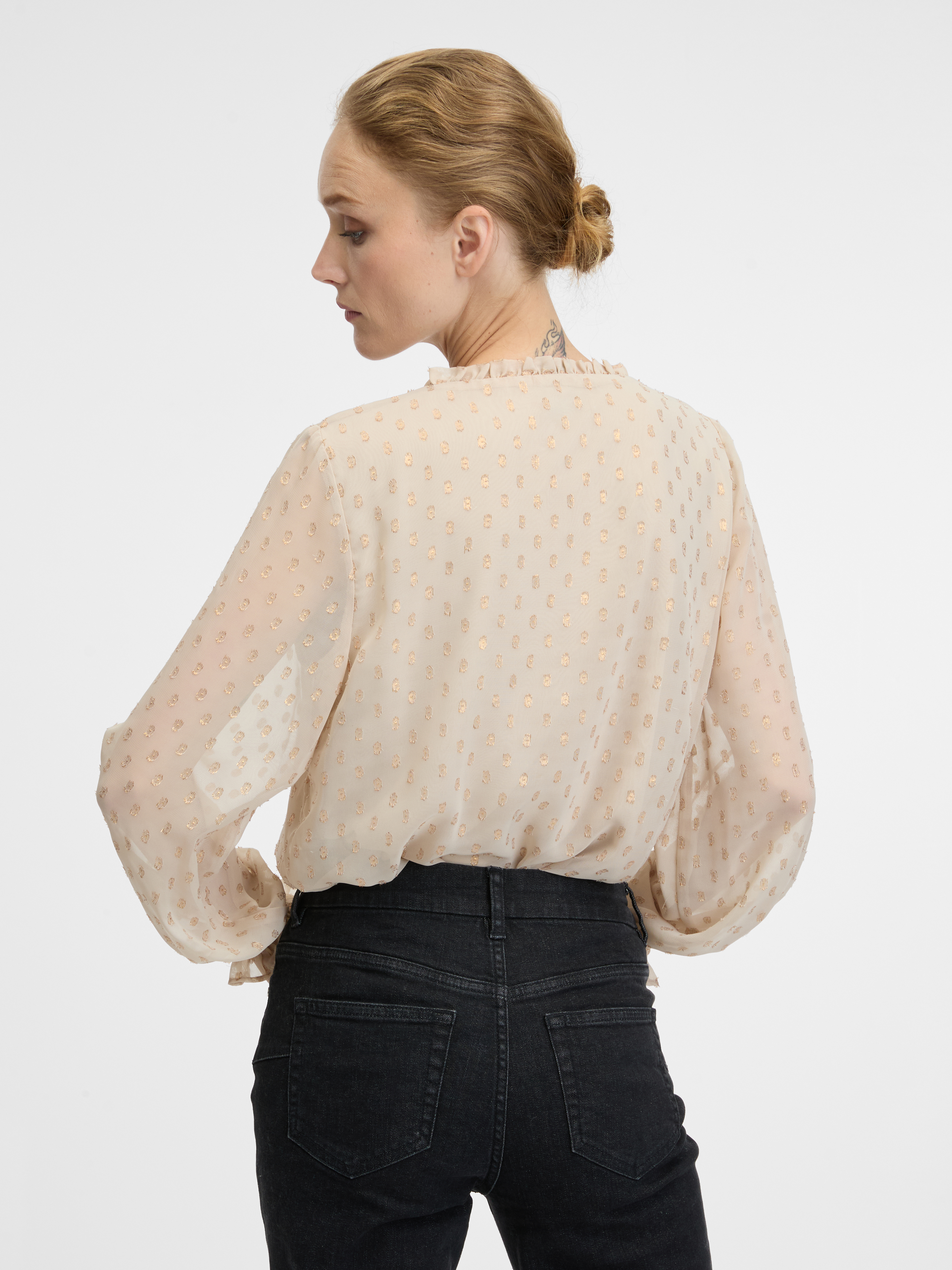 Beige women's blouse with long sleeves ORSAY - Ladies