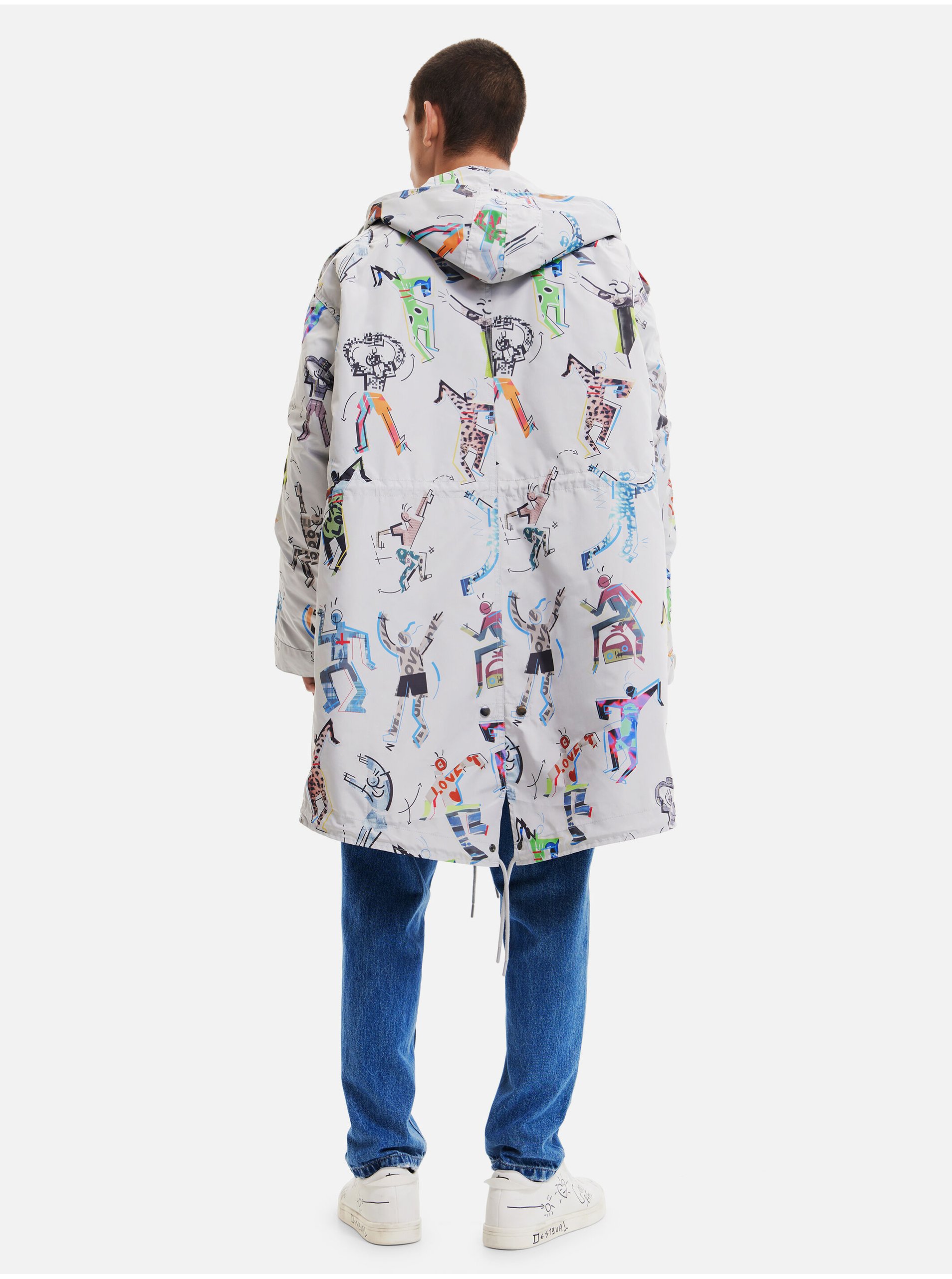 Geci parka pentru barbati Desigual - gri deschis