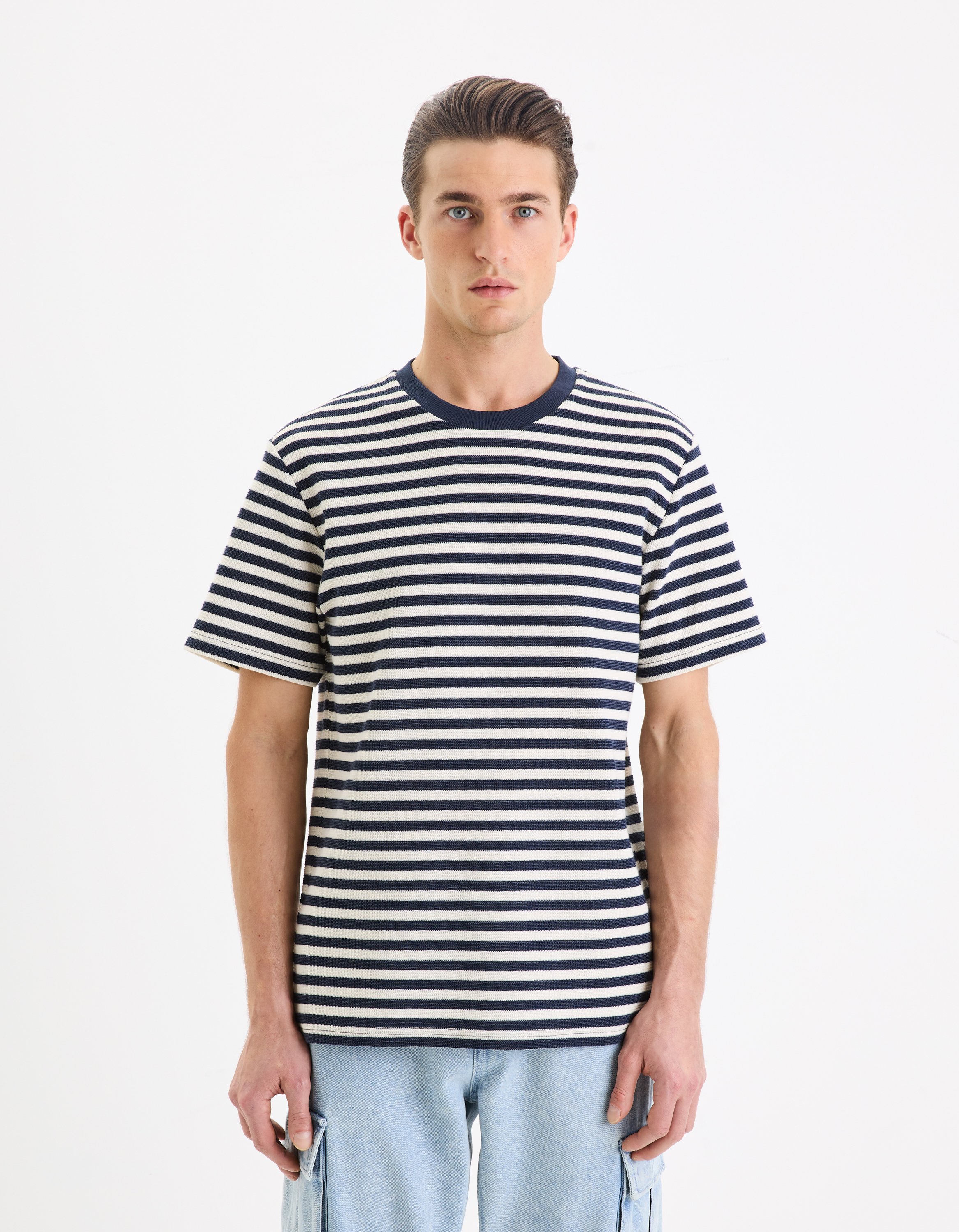 Celio Striped T-Shirt Gefab - Men's