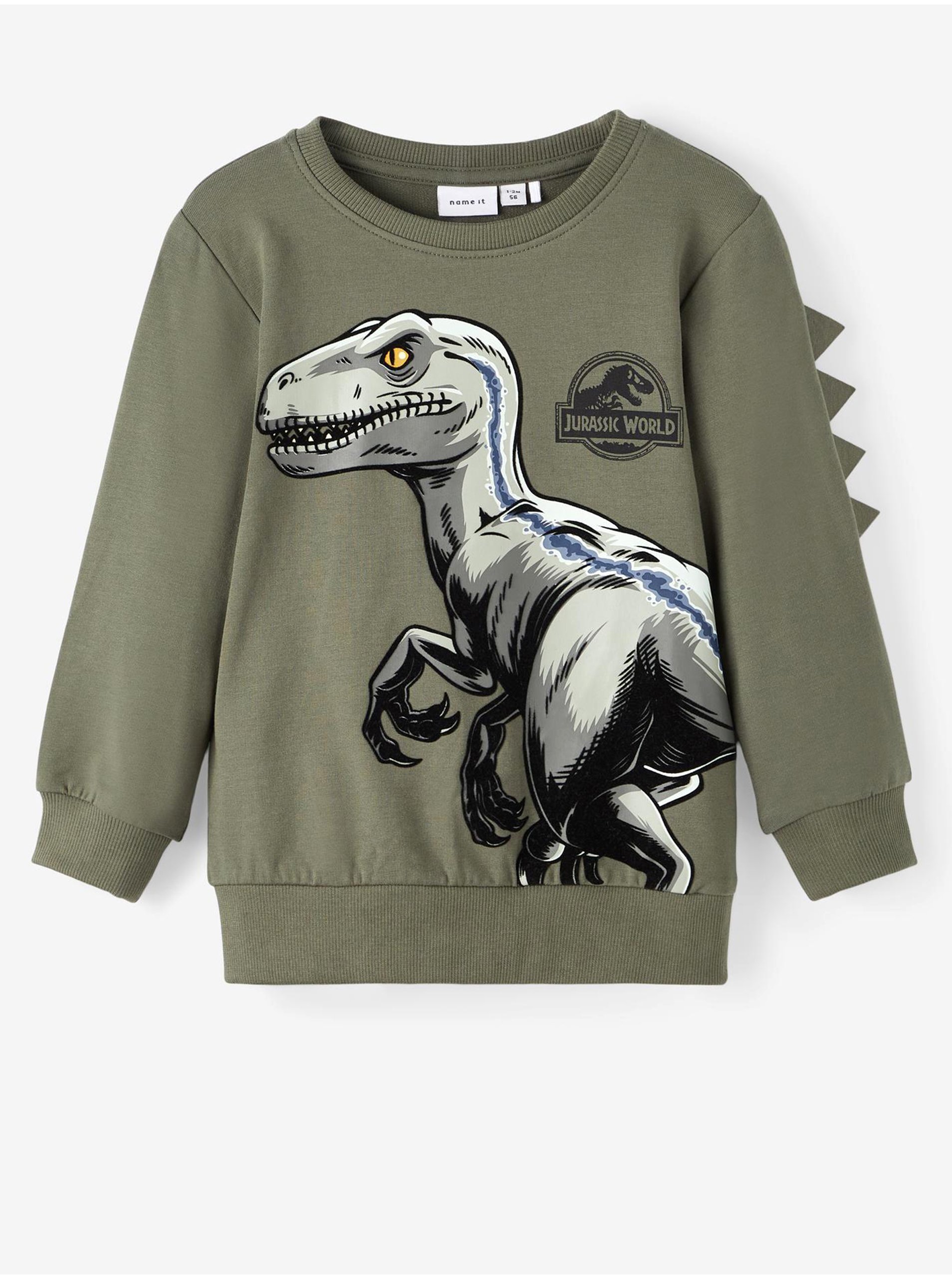 Khaki klučičí mikina name it Jairi Jurassic - Kluci