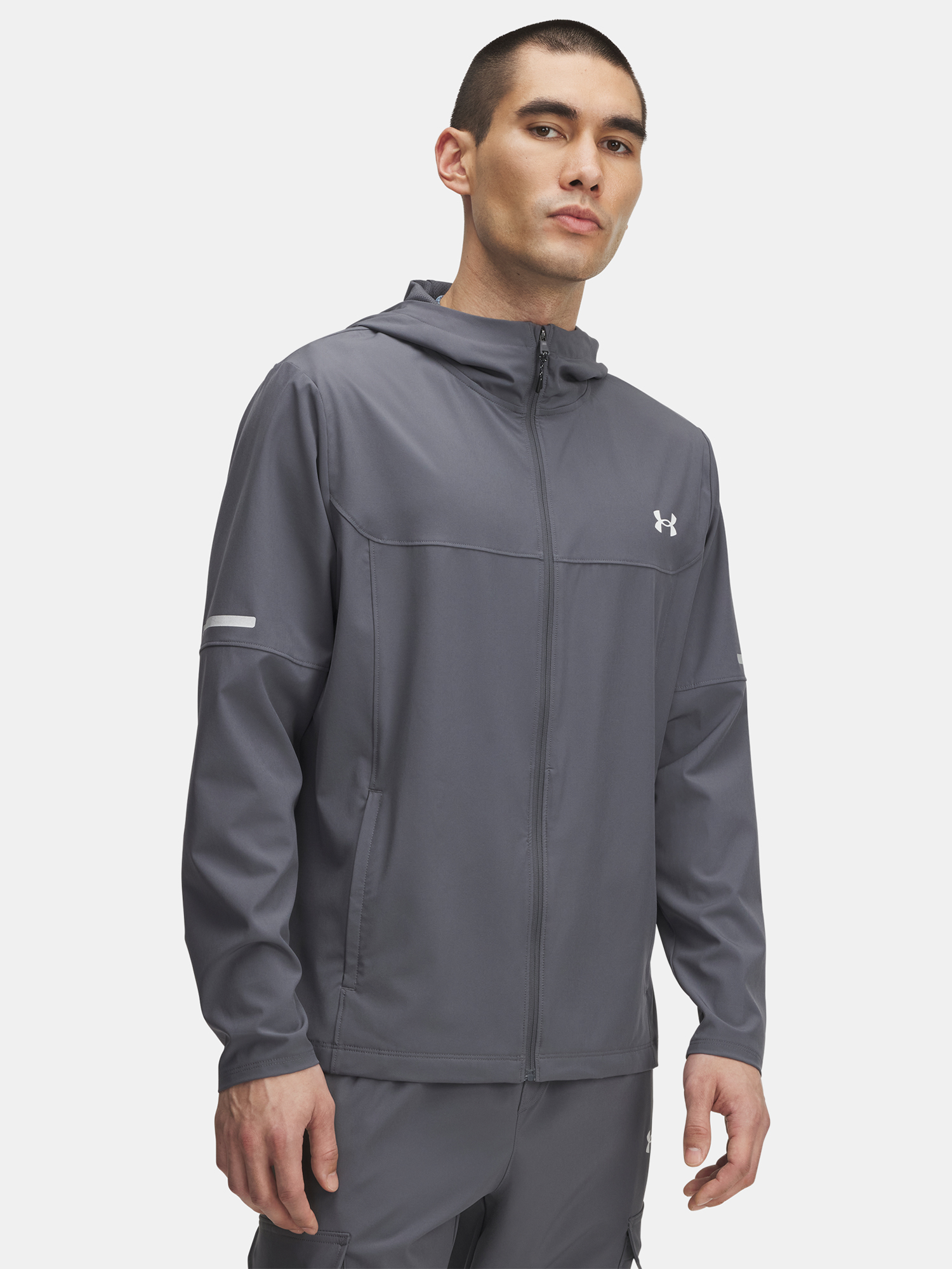 Mens jacket Under Armour UA Tech Utility Woven Jckt-GRY - Mens
