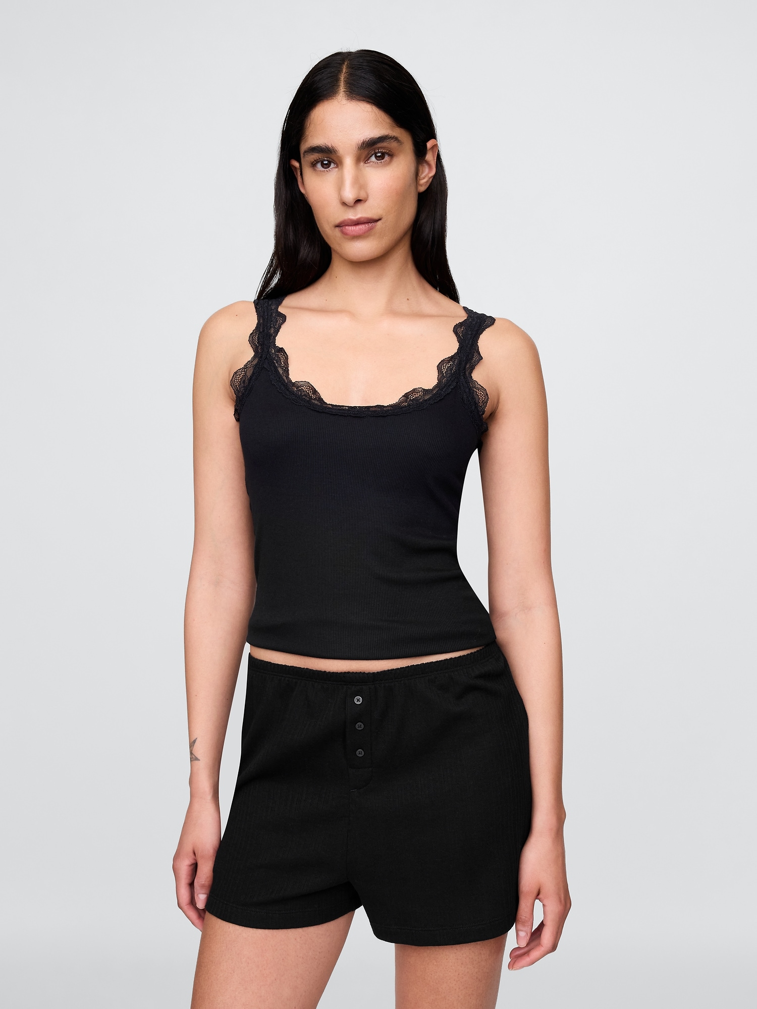 Top de pijama GAP cu dantelă