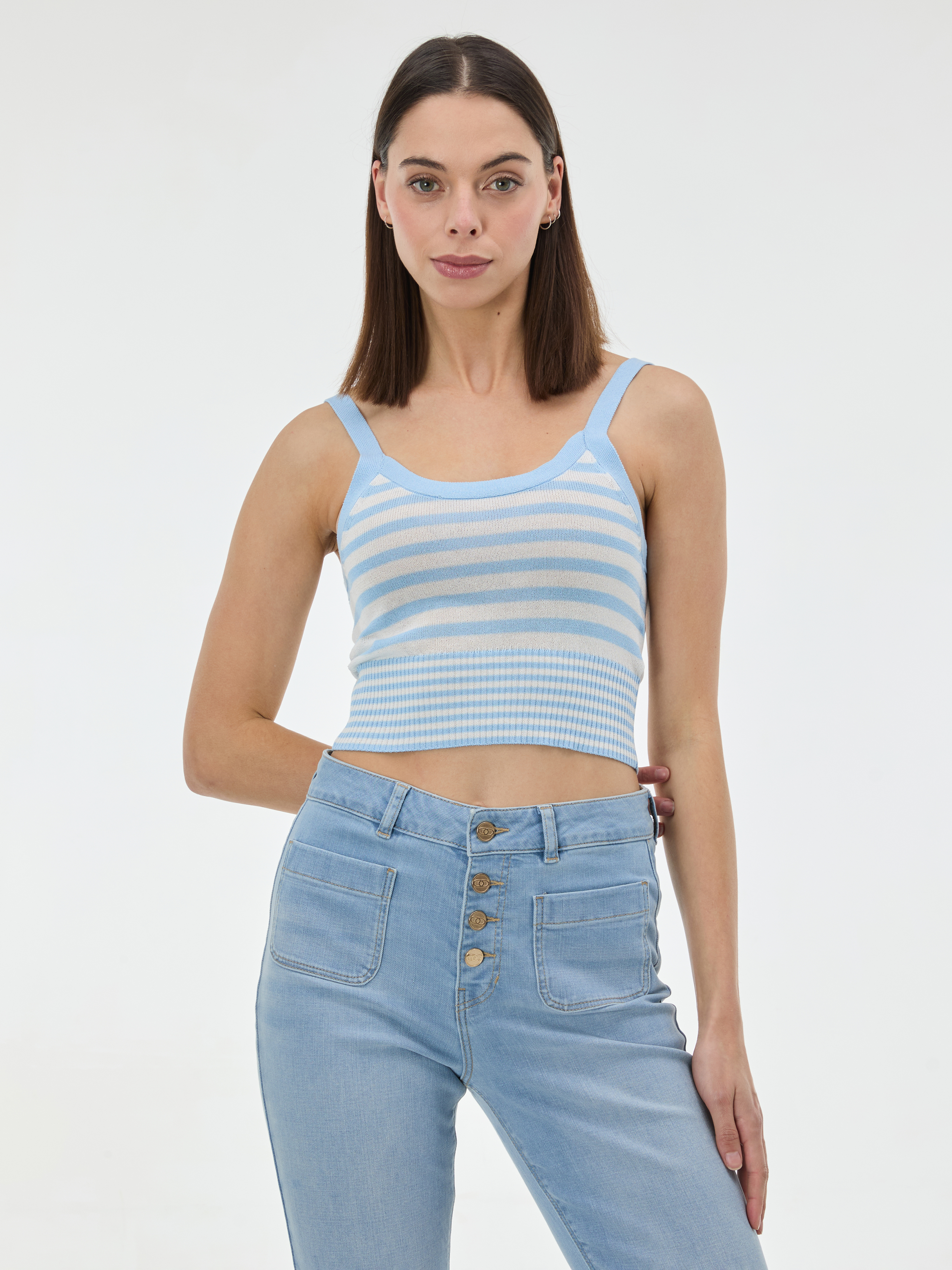 Светлосин раиран дамски потник ORSAY