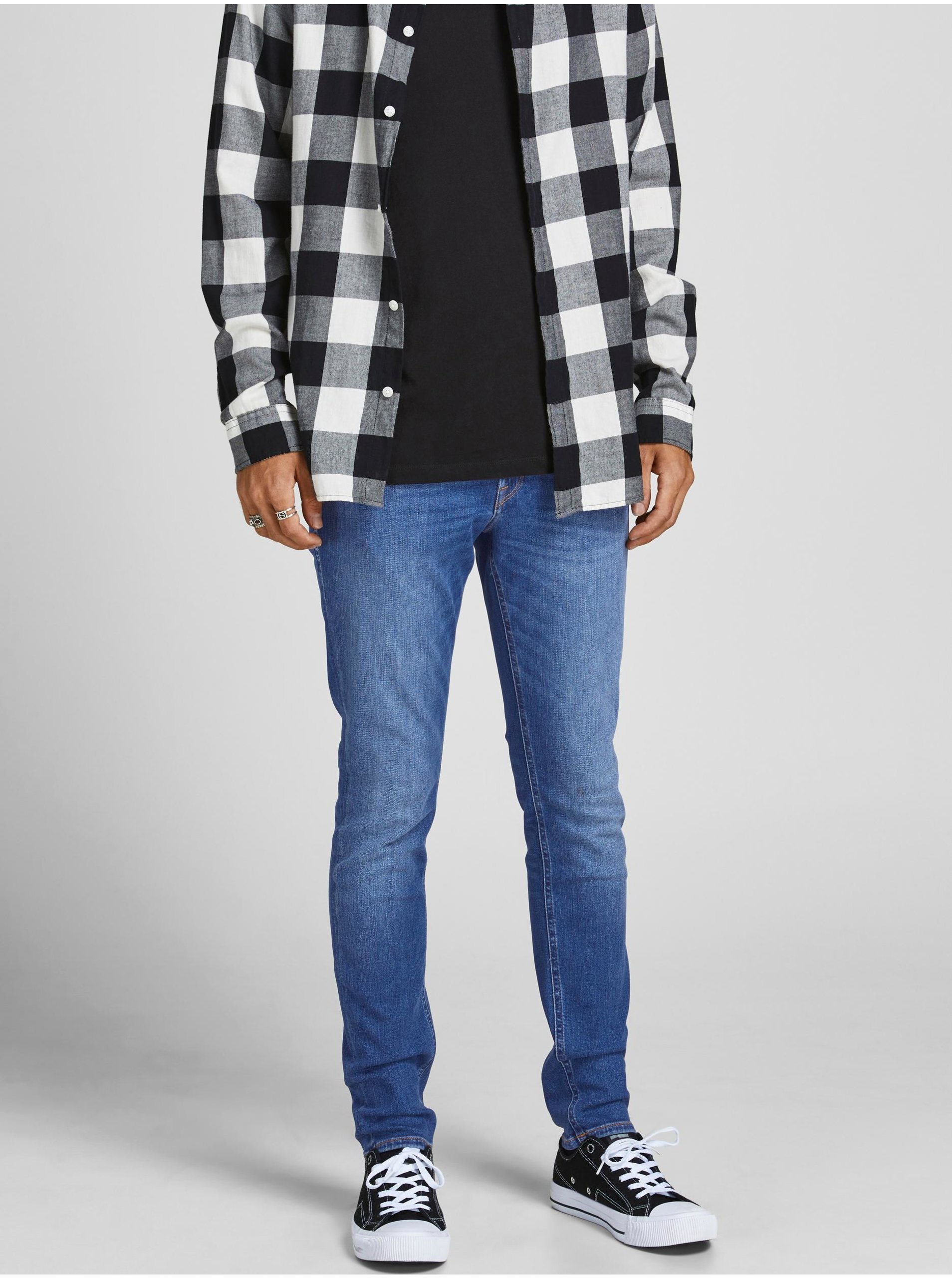 Modré Slim Fit Džíny Jack & Jones Liam - Pánské