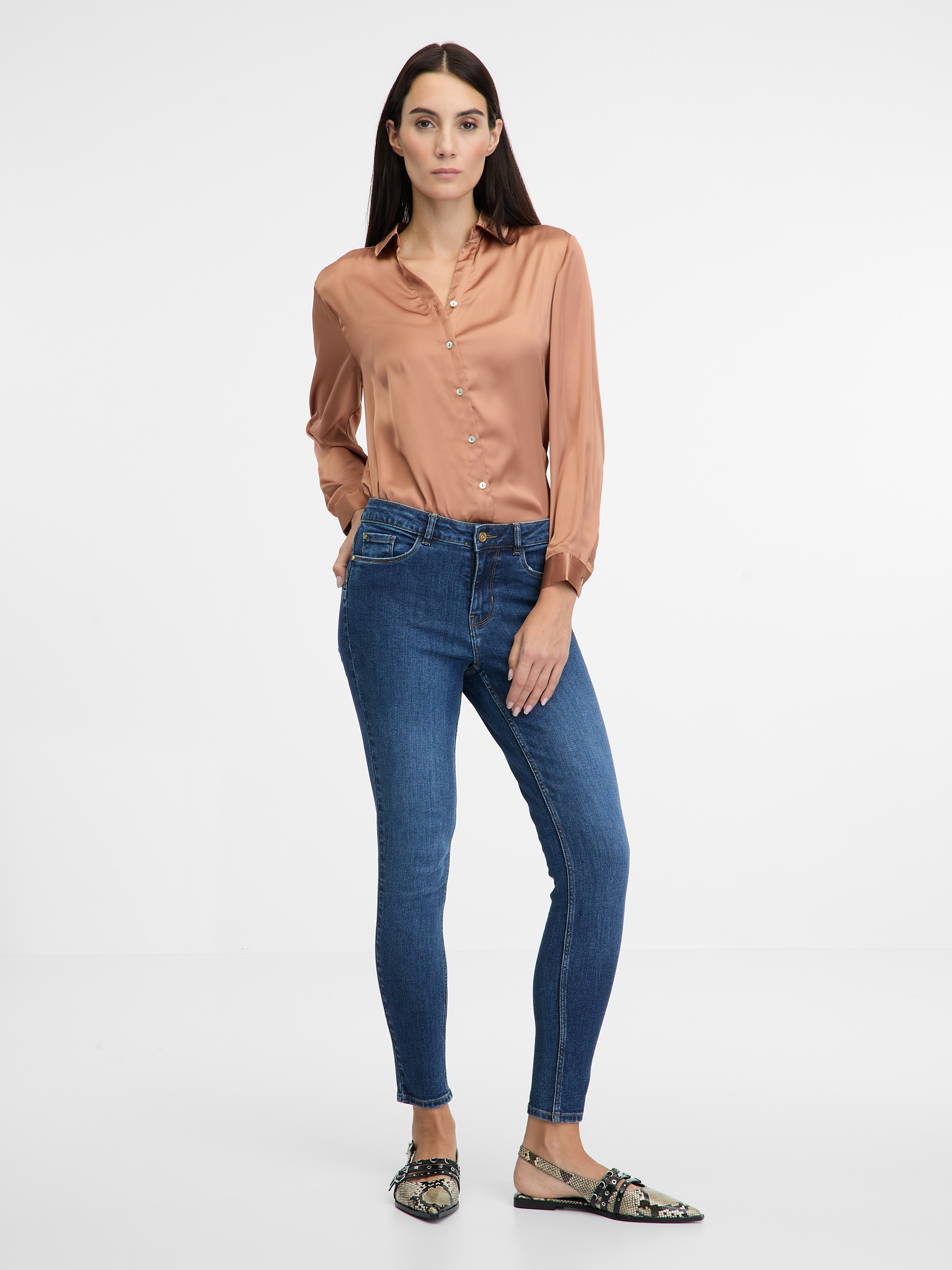 Light brown women&#039;s shirt with collar ORSAY - Women&#039;s