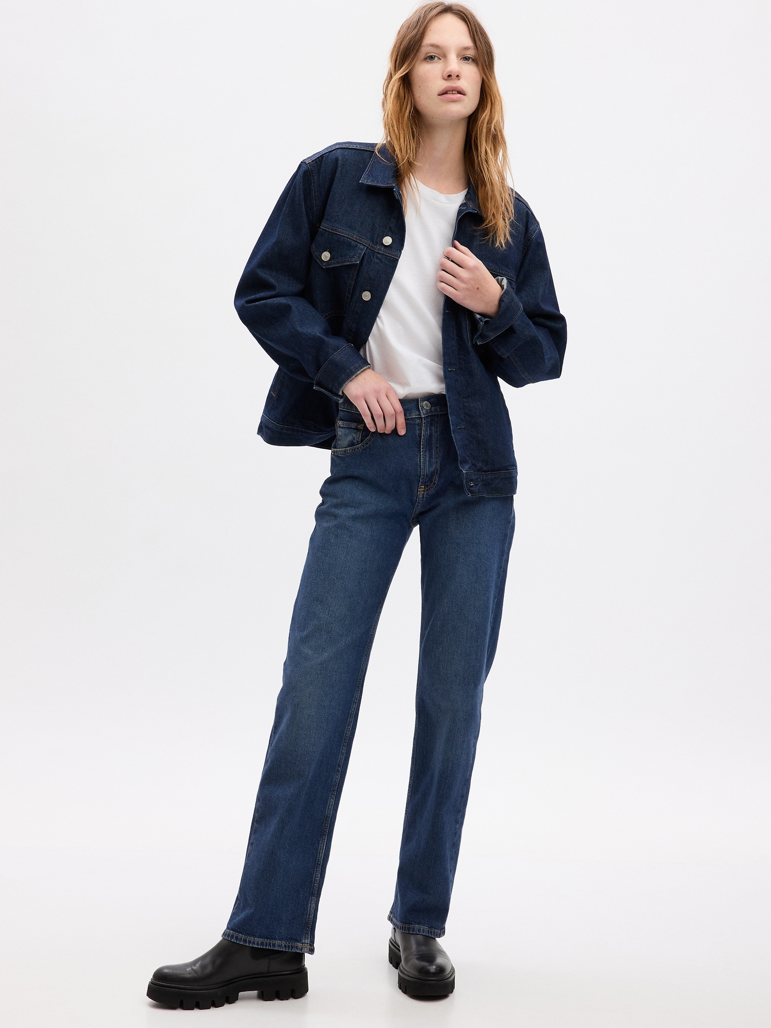GAP Jeans mid rise '90s loose organic Washwell - Femei