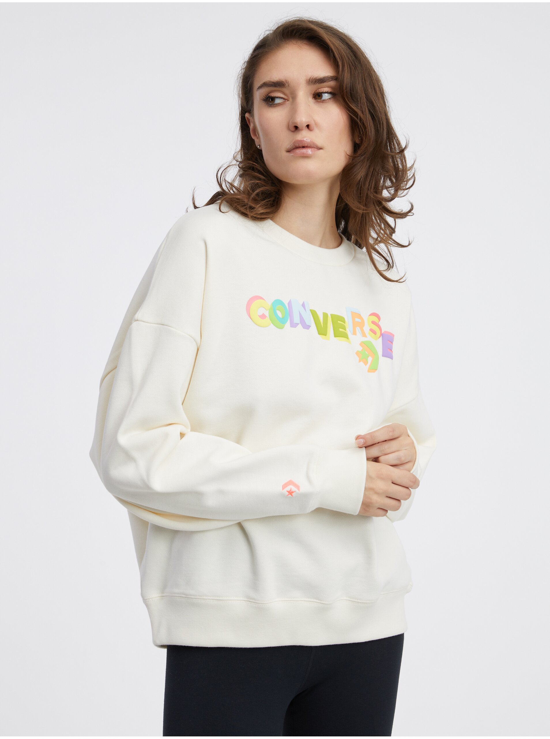 Cream Women's Sweatshirt Converse - Women